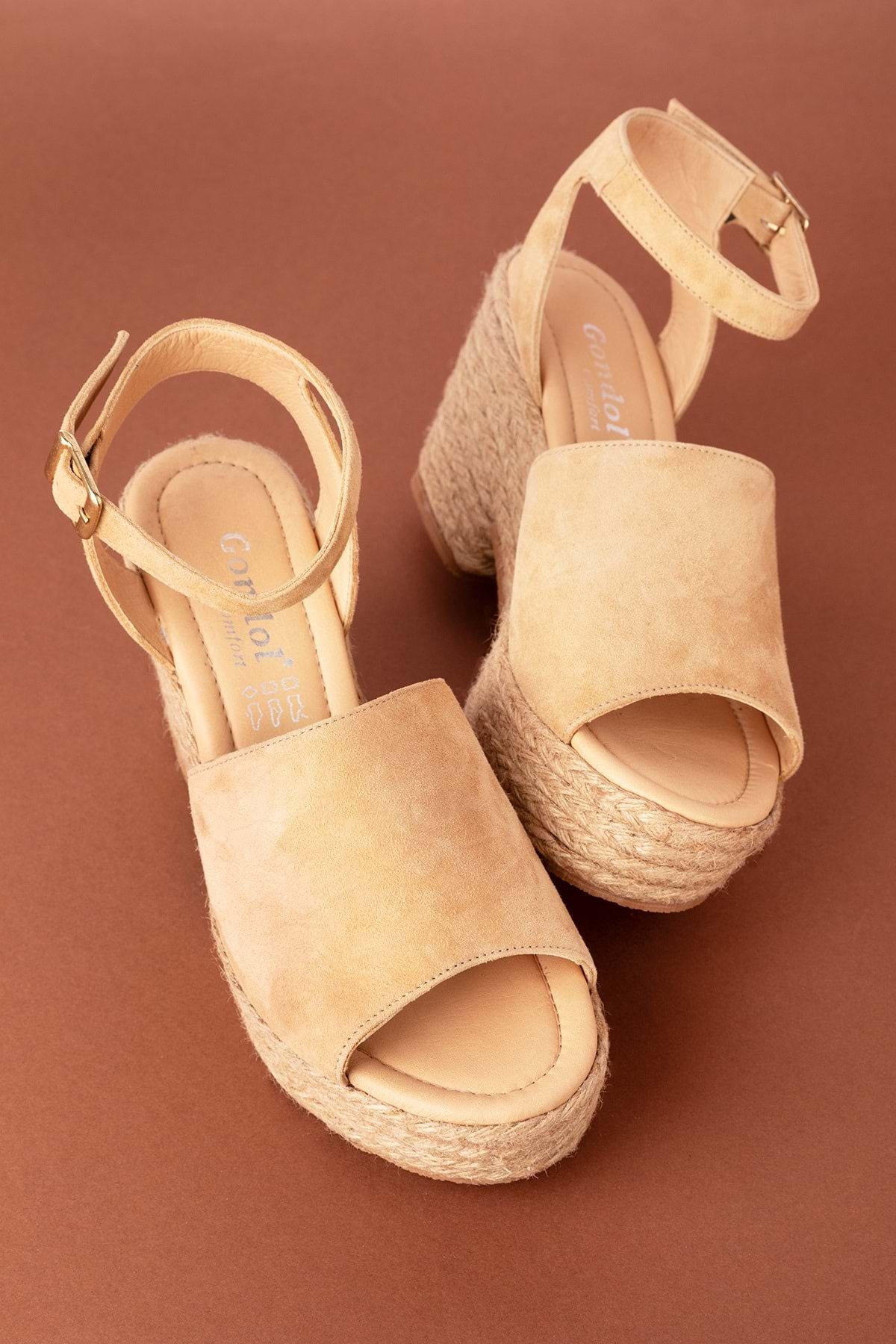 صندل زنانه قهوه ای Gondol | 353520771 اورجینال - تصویر 5