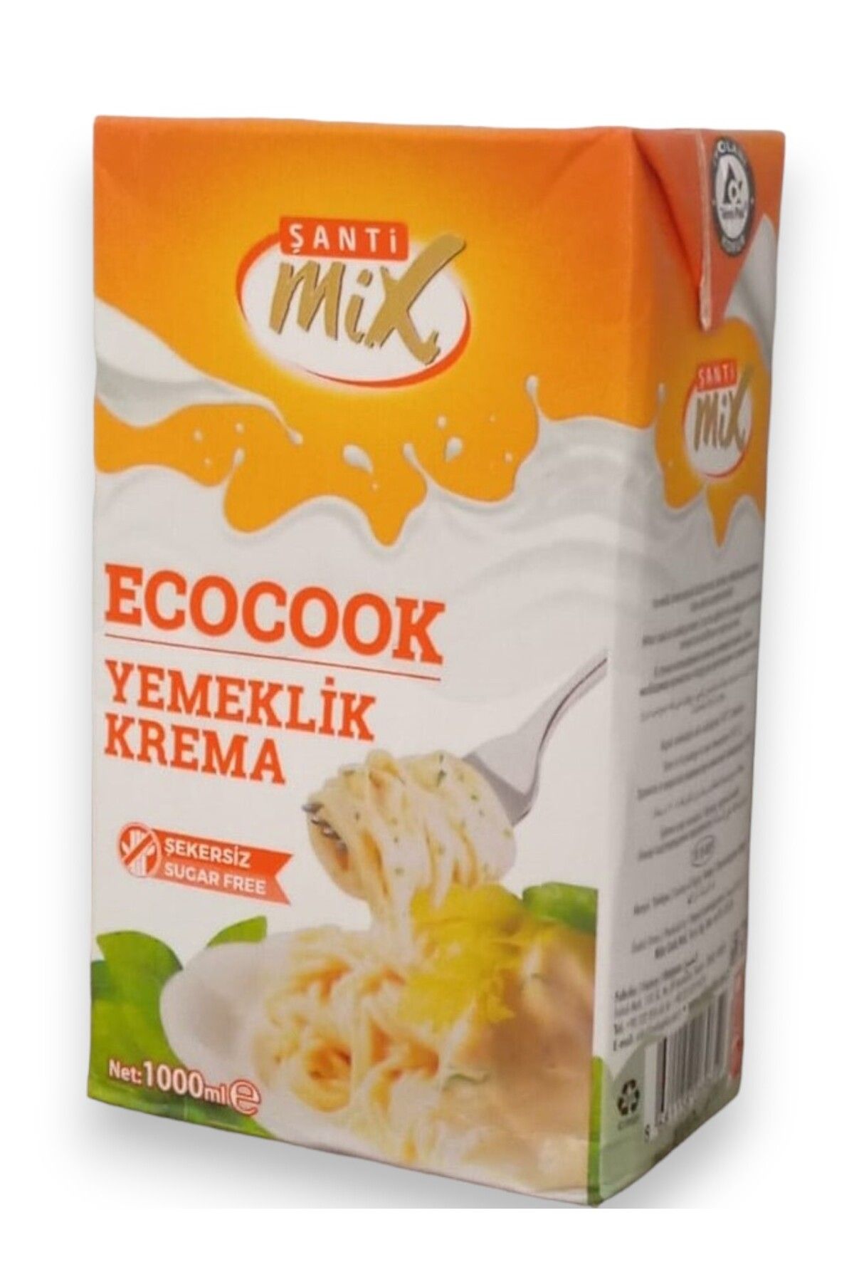 MİKS GIDA Şanti Mix (ŞANTİMİKS) Yemeklik Krema ECOCOOK Şekersiz 1000ml