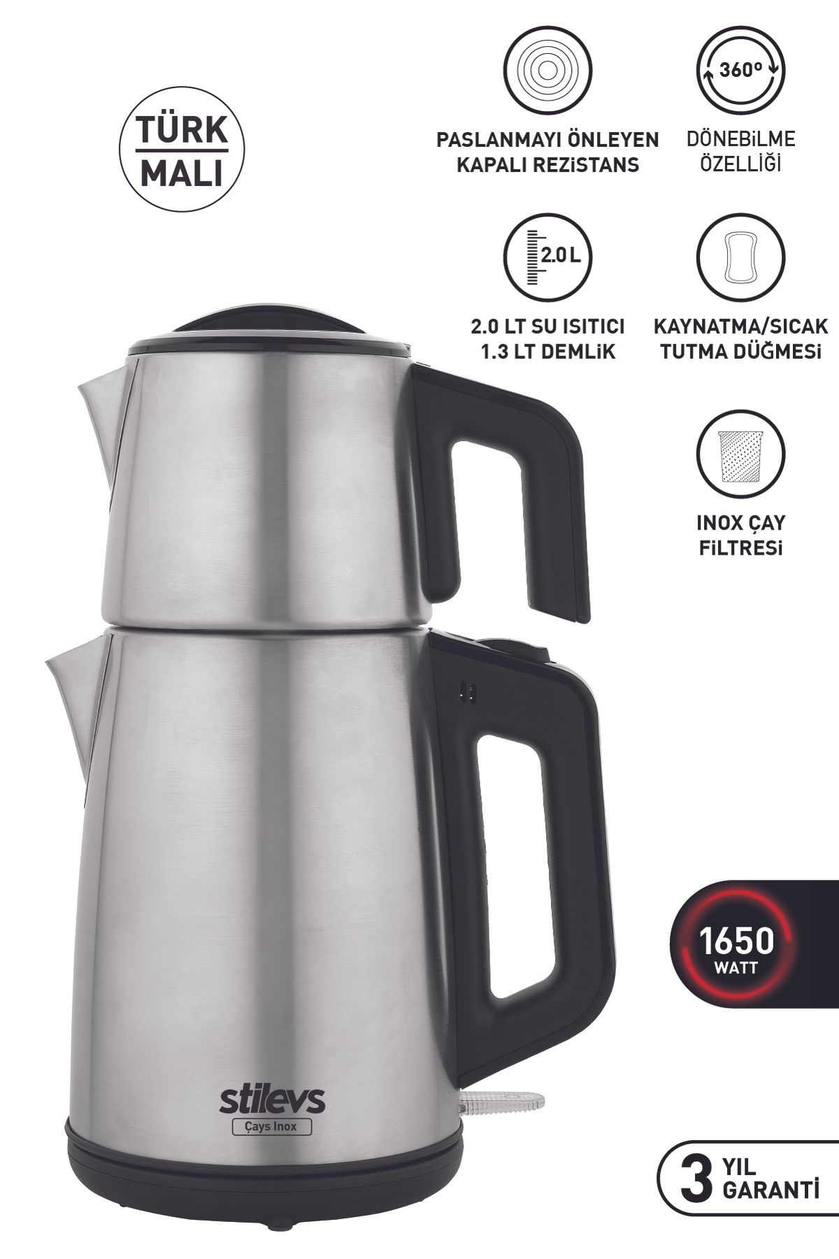 Çays Inox Çelik Çay Makinesi Inox-mat