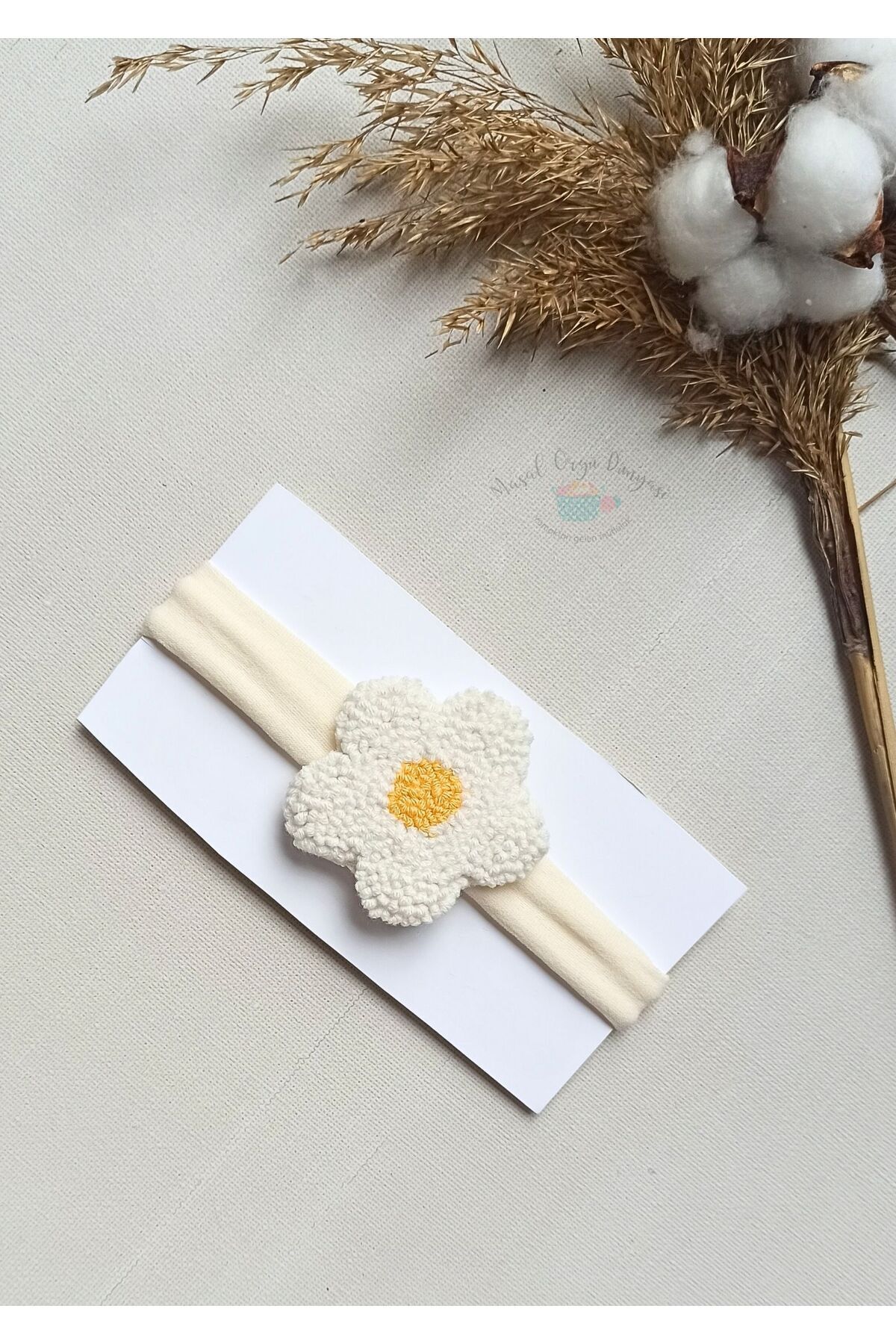 Masal Örgü Dünyası Punch Papatya Saç Bandı Bandanası - Hair Band / Bandana fotoğrafı 5 (önizleme)