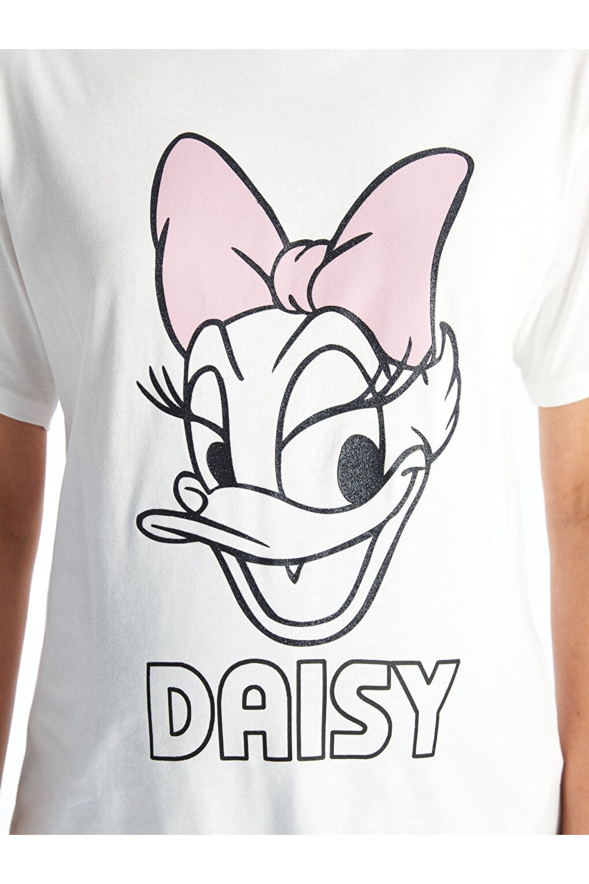 LC Waikiki-LCW Umstands-T-Shirt mit Daisy-Duck-Aufdruck – Rundhalsausschnitt, kurze Ärmel 4