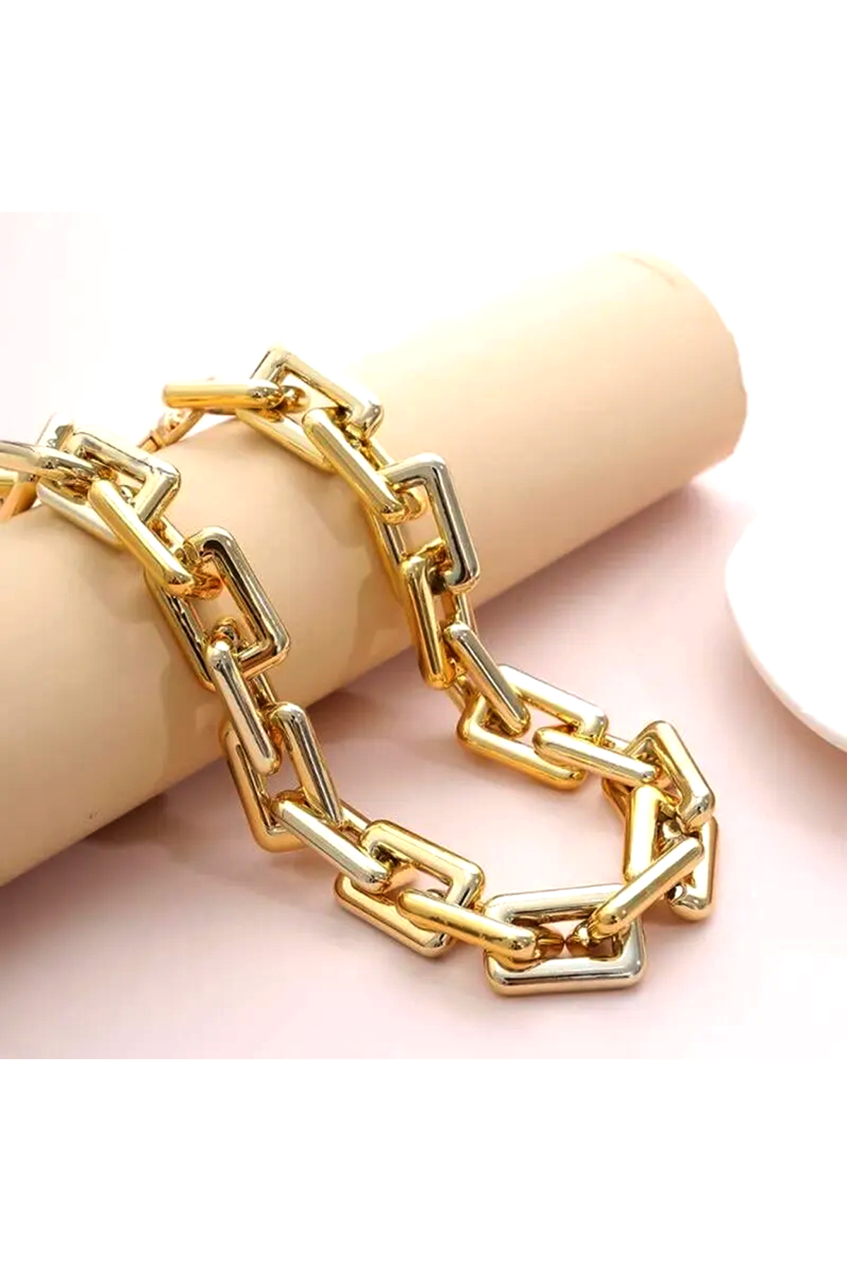 Obenim store Altın Renk Kalın Zincir El Ve Omuz Çanta Askısı, Çanta Aksesuarları, Çanta Zinciri