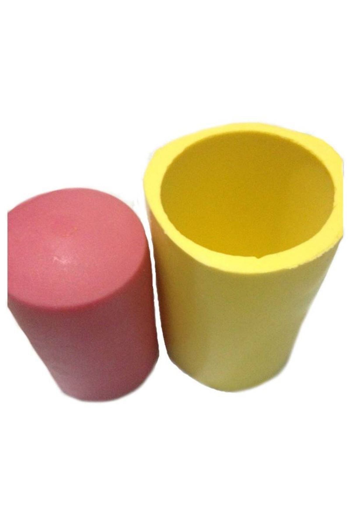 Partivitrini Silindir Şeklinde Silikon Mum Kokulu Taş Ve Sabun Kalıbı 6x6x10 Cm 6x6x10 Cm