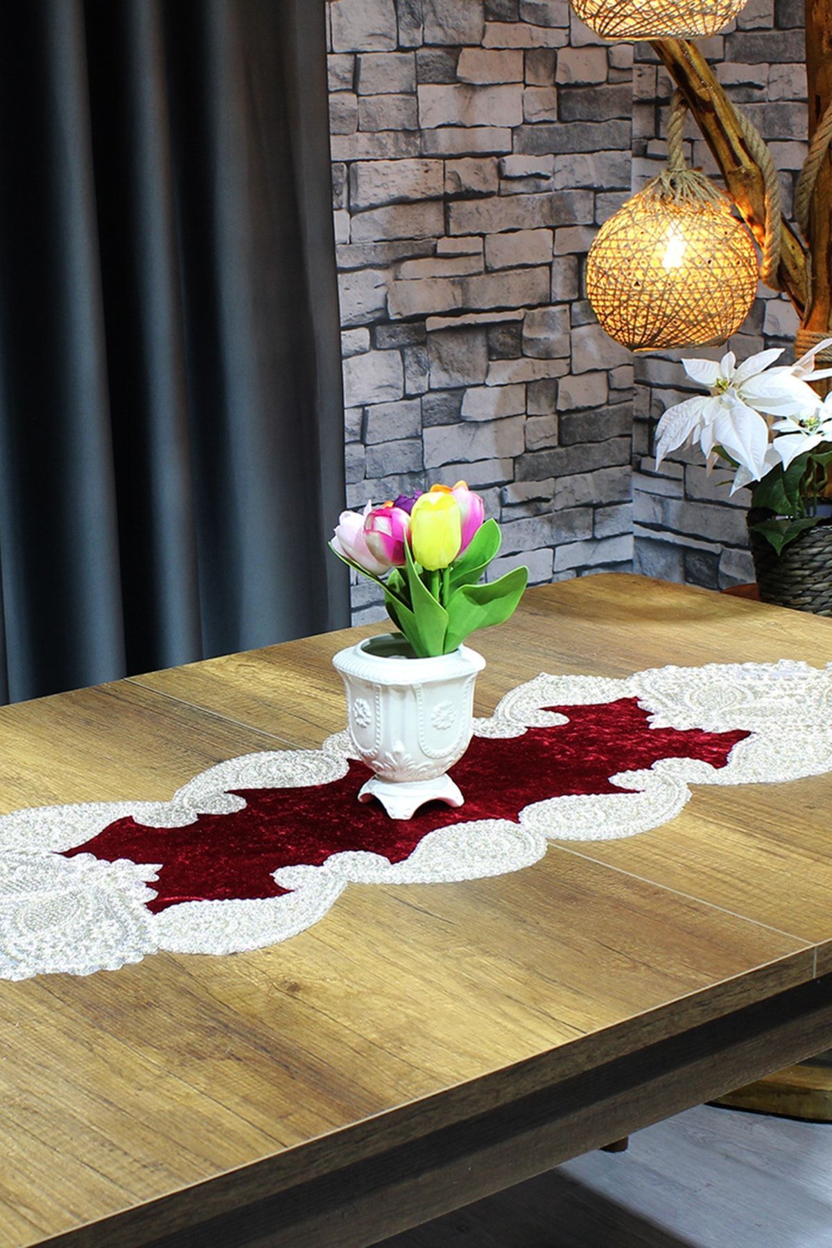 French Guipure Verna Velvet Runner - 8 Colors