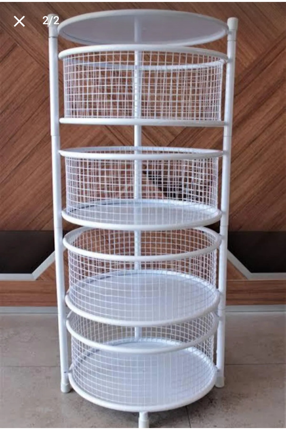 Queens Naz Home 4 Katlı Metal Patates Soğan Kovası Meyveli Sebzelik