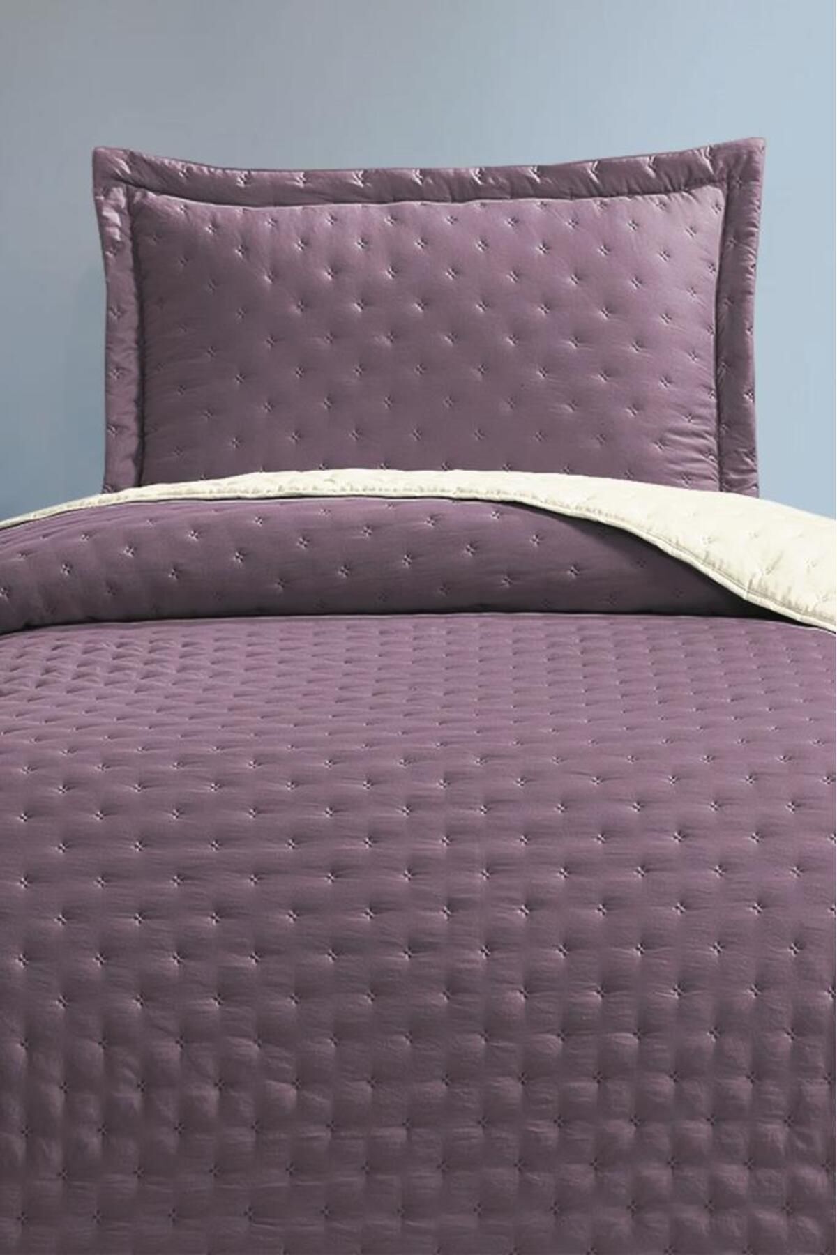Çeyiz Diyarı-Soft Double Sided Single Bedspread Plum 1
