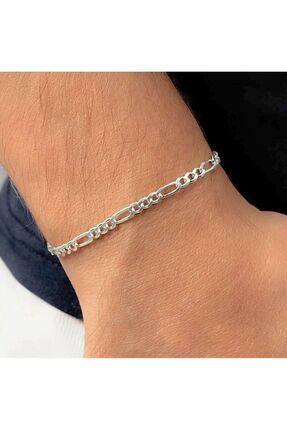 SE Jewellery Beyaz Altın Kaplama Çelik Klasik Bileklik Unisex Takı Ve Aksesuar