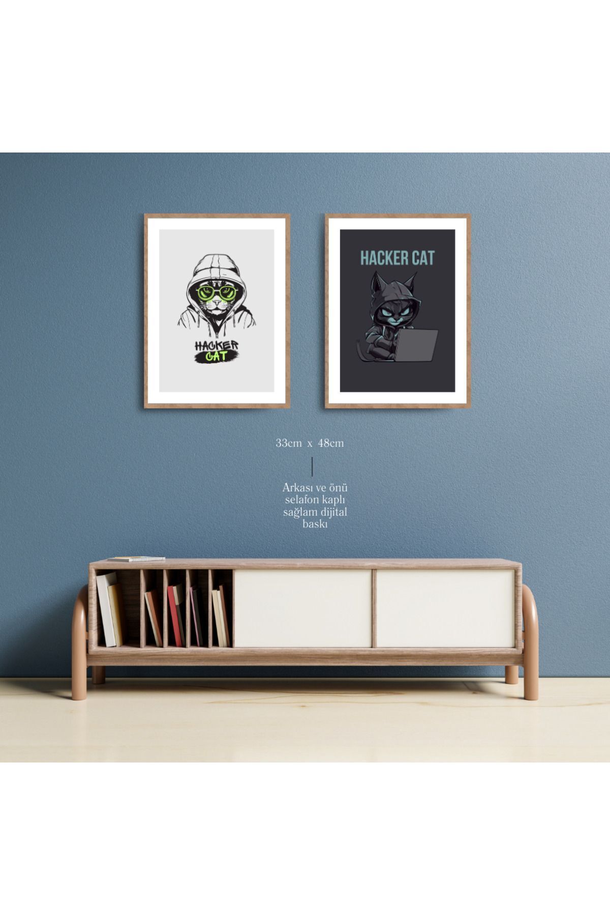 BACKCLAS-2-Pack Hacker Cat Poster Frameless 33 X 48 cm 3