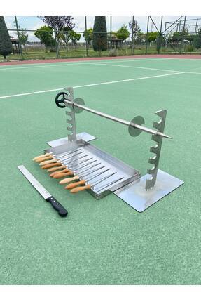 Endüstriyel Tam takım (EKSİKSİZ) cağ kebap seti  75 cm tamamı (KROM) ŞİŞ + KR...