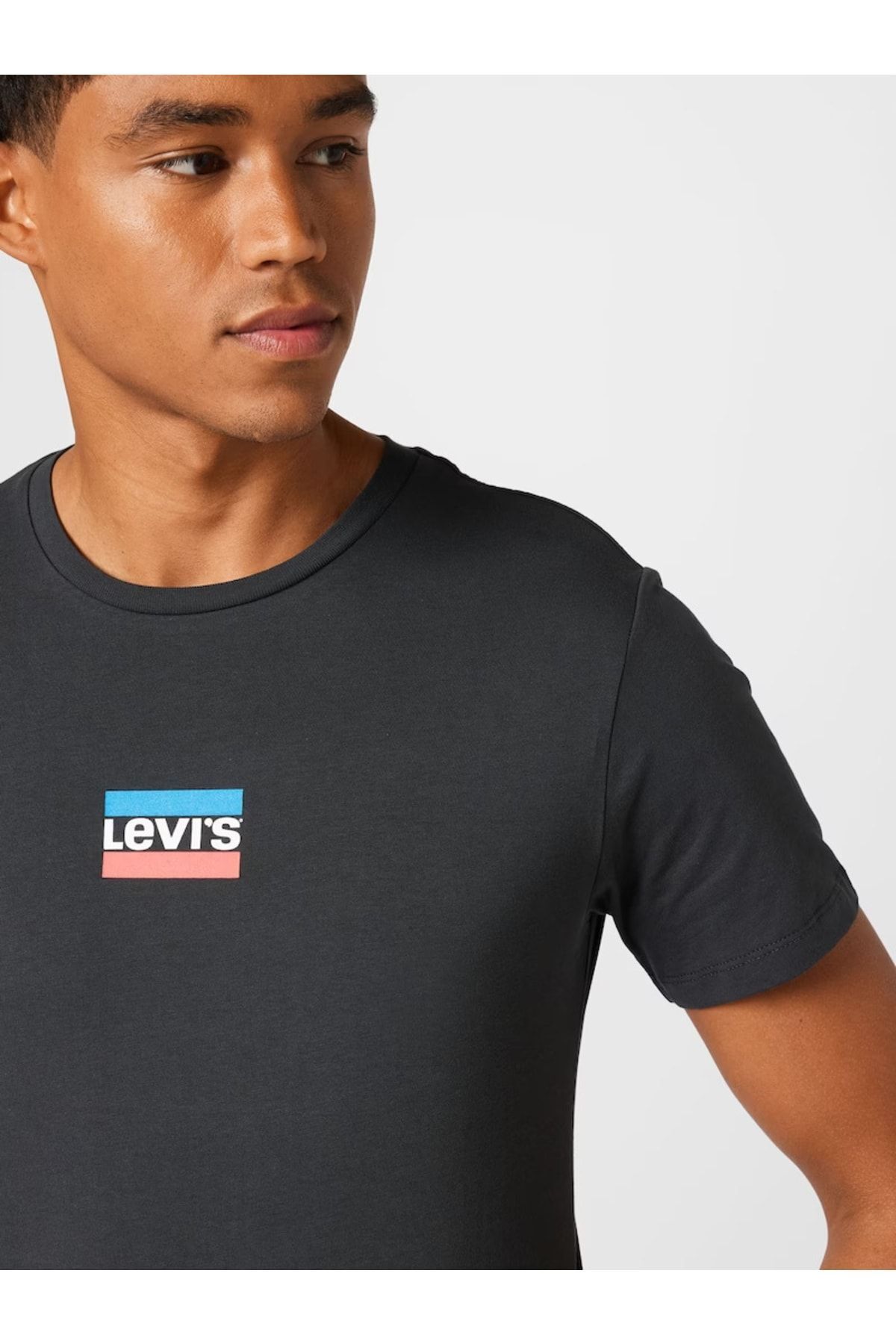 تی شرت مشکی مردانه یقه دوچرخه گرافیکی T shirt A28230188 Levi's