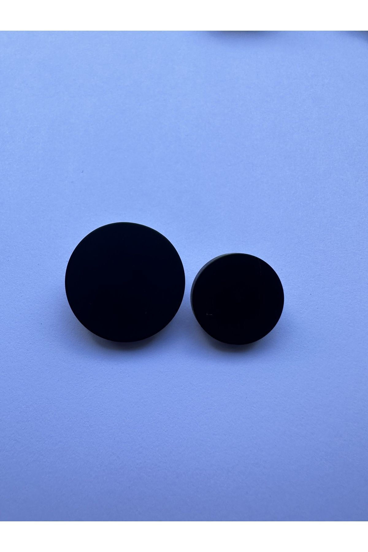 aensia-Black Matte Button Bottom Footed Polyester Button Button Coat Jacket Button - Pack of 12 (6 Large+6 Small) 3