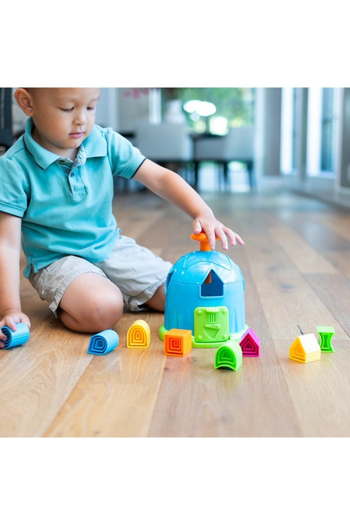 ThinkMaster-Bultak Toy with Rotating Head Colorful Blocks Find and Plug Baby Intelligence Development Toy 6