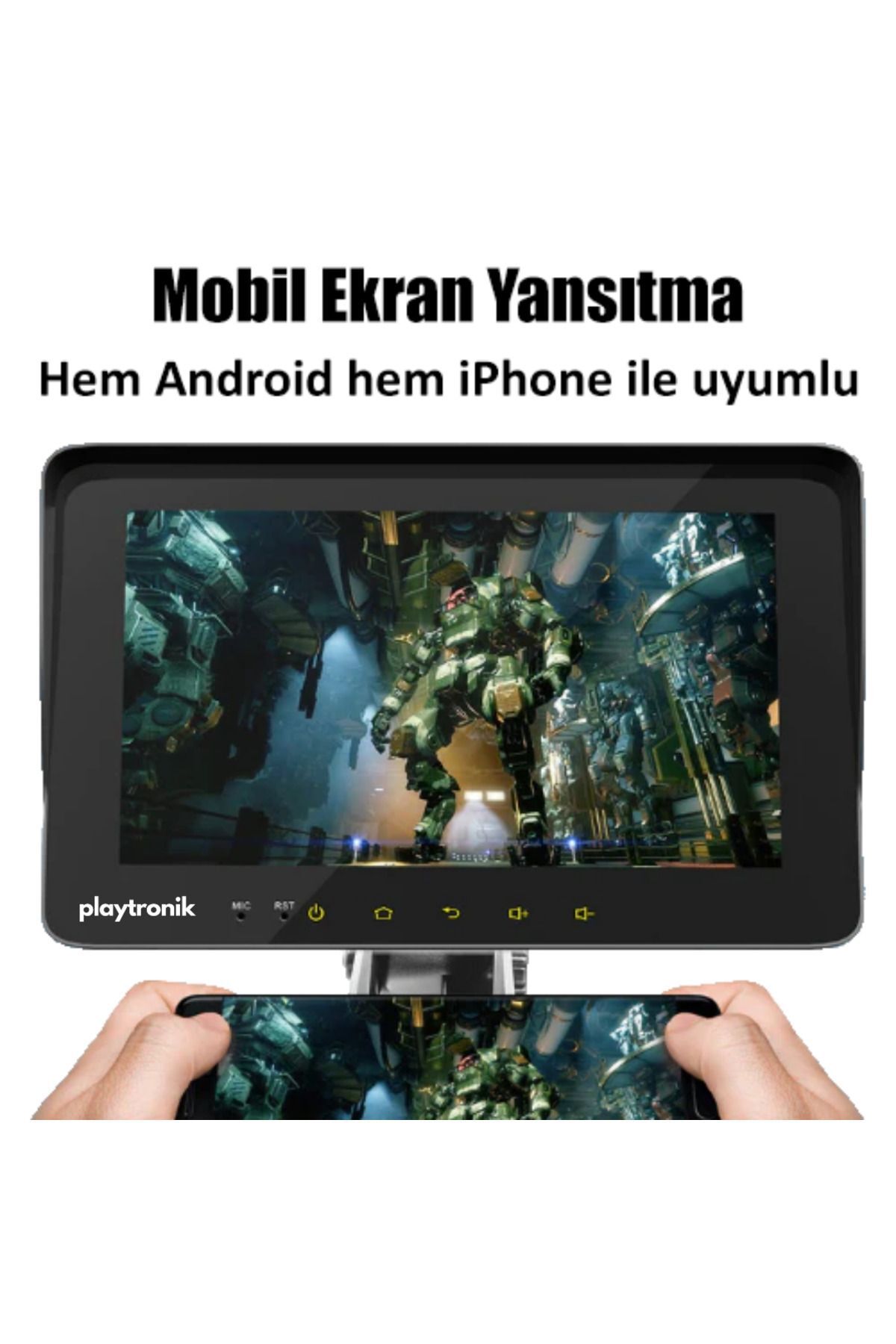 Playtronik-7" Plug Play Wireless Apple Carplay And Android Auto Auto Multimedia Vehicle Car Display Double Tape 6