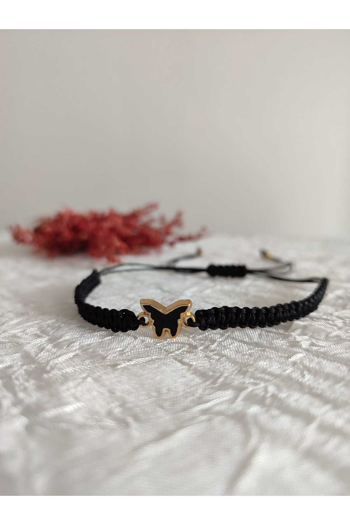 Nino Store-Black Butterfly Braid Bracelet with Macrame Parachute String 3