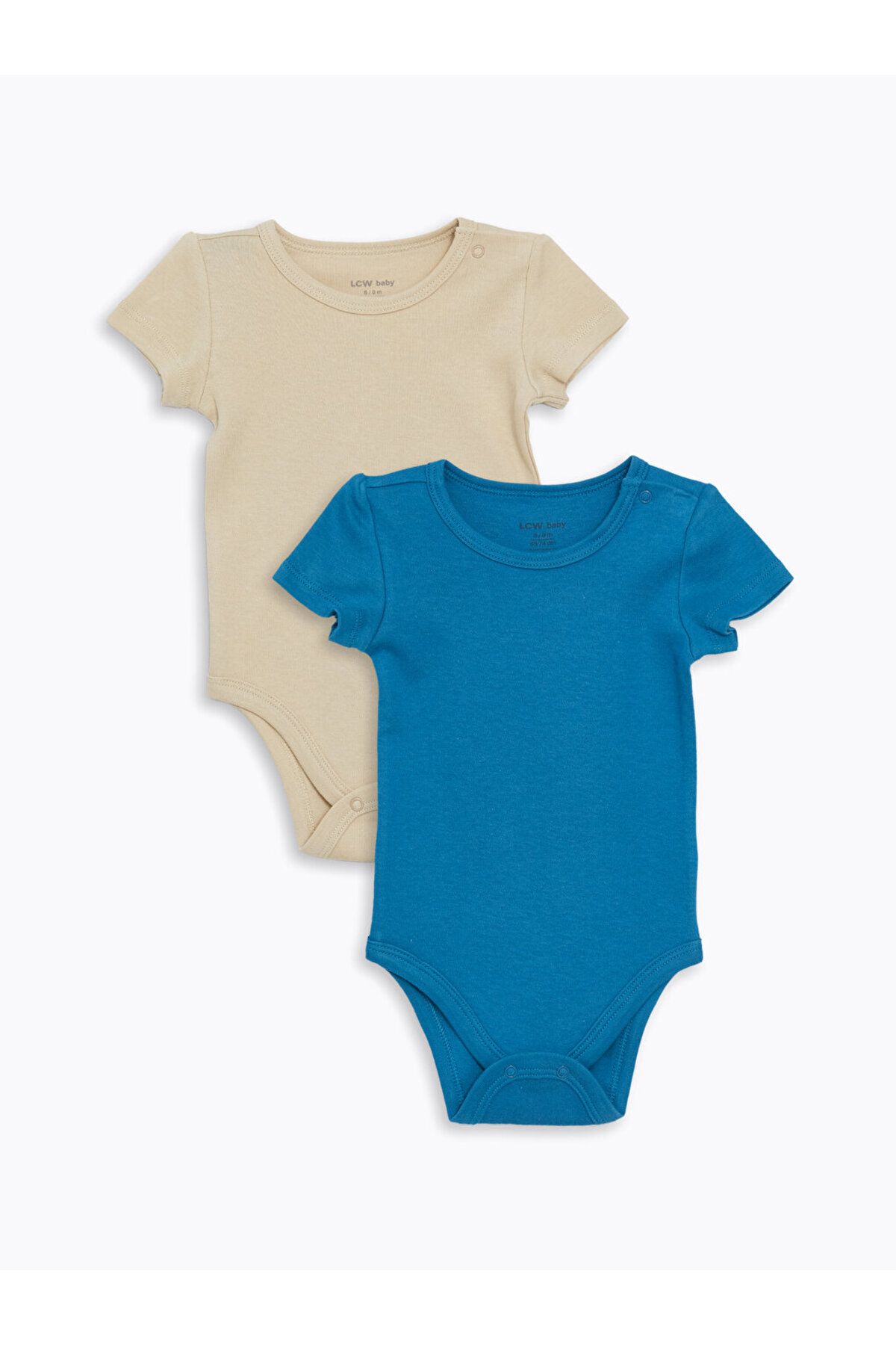 LC Waikiki Lcw Baby Boy Crew Neck Snapbody - 2 Sztuki W Opakowaniu Kobieta - 1–3 months