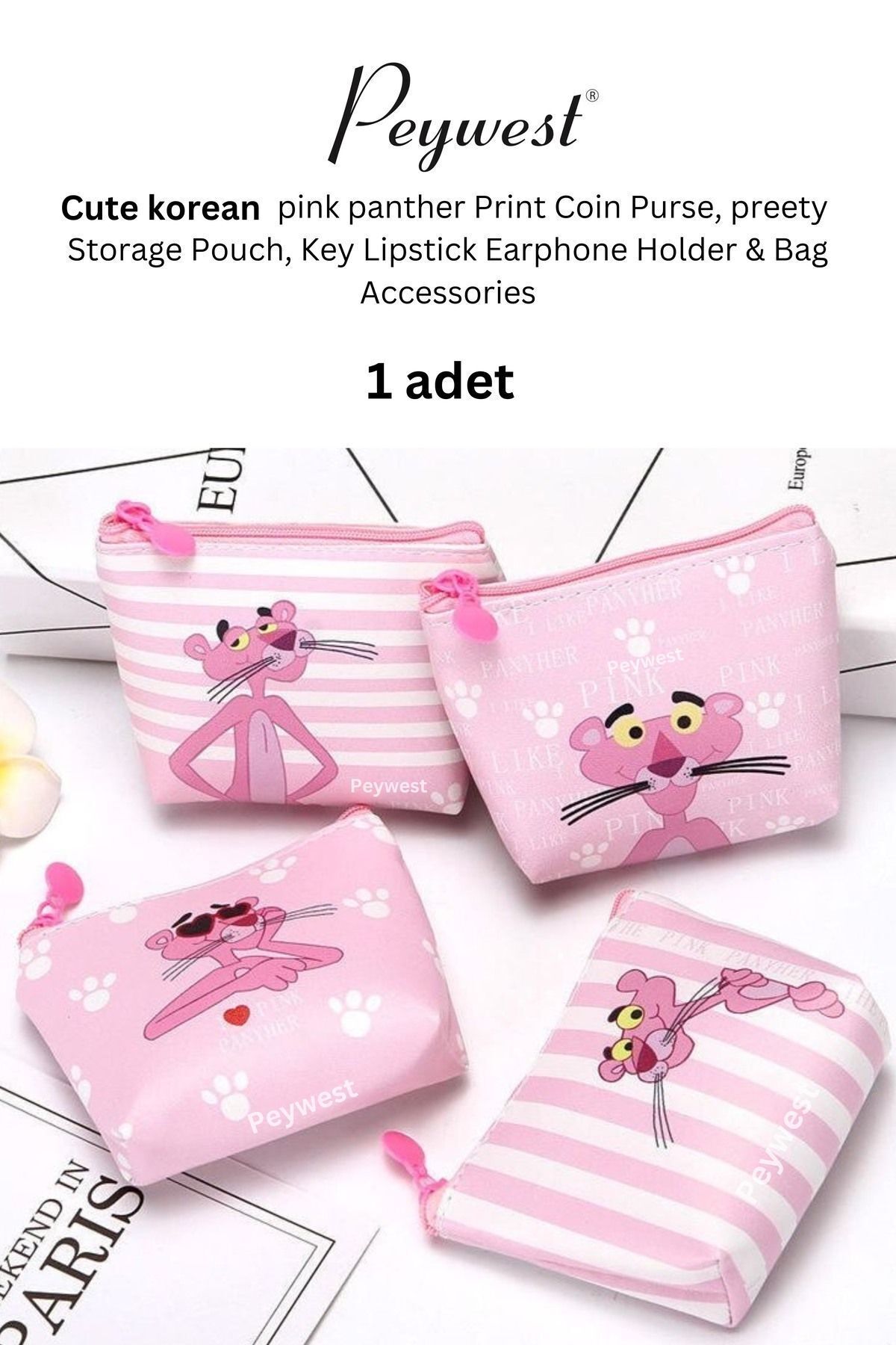 PEYWEST Kore Mini 12cmx10cm Bozuk Para Cüzdanı Fermuarlı Küçük Kadın Cüzdanı görsel 4