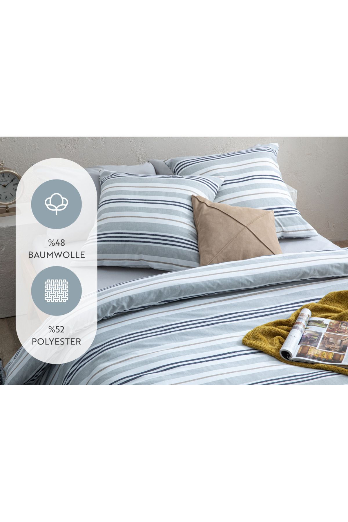 English Home-Bettbezug- und Kissenbezug-Set - Bettwäsche 3