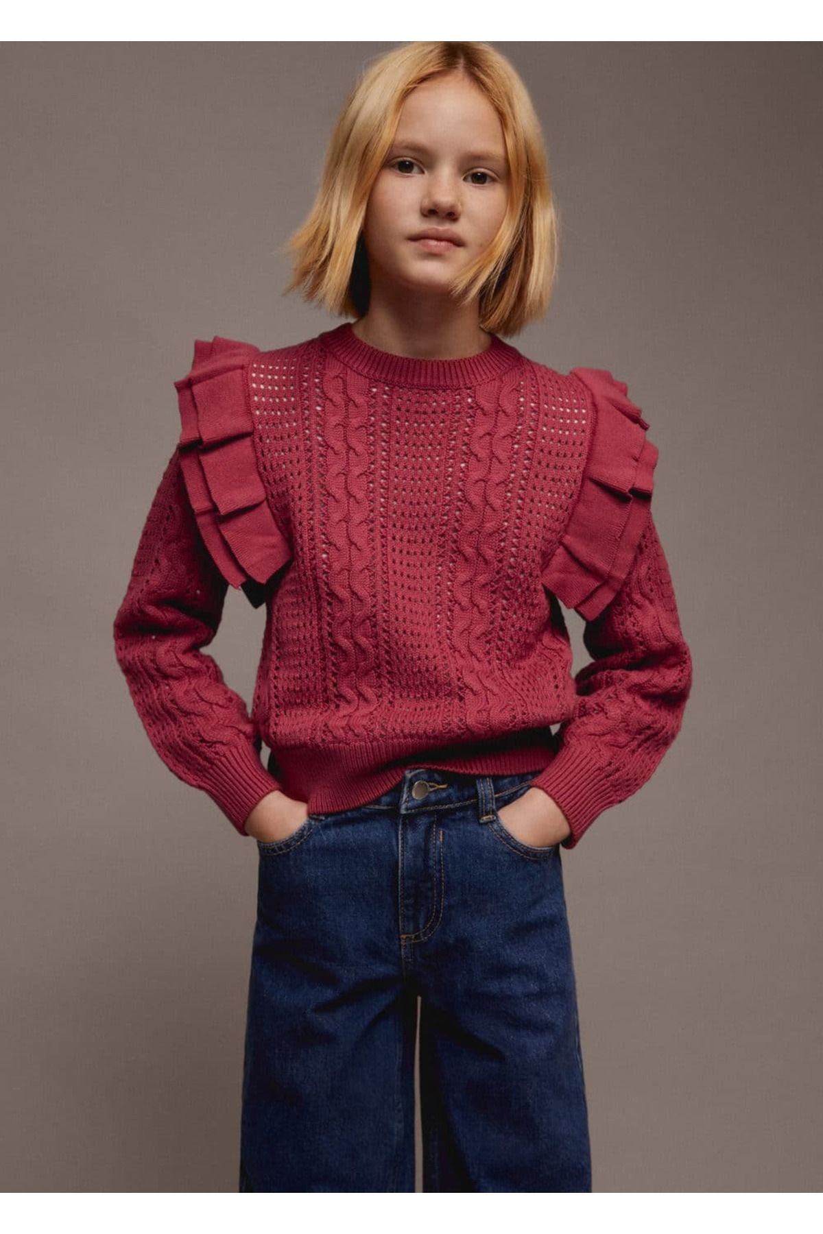 MANGO Kids-Red Sweater for Kids 7
