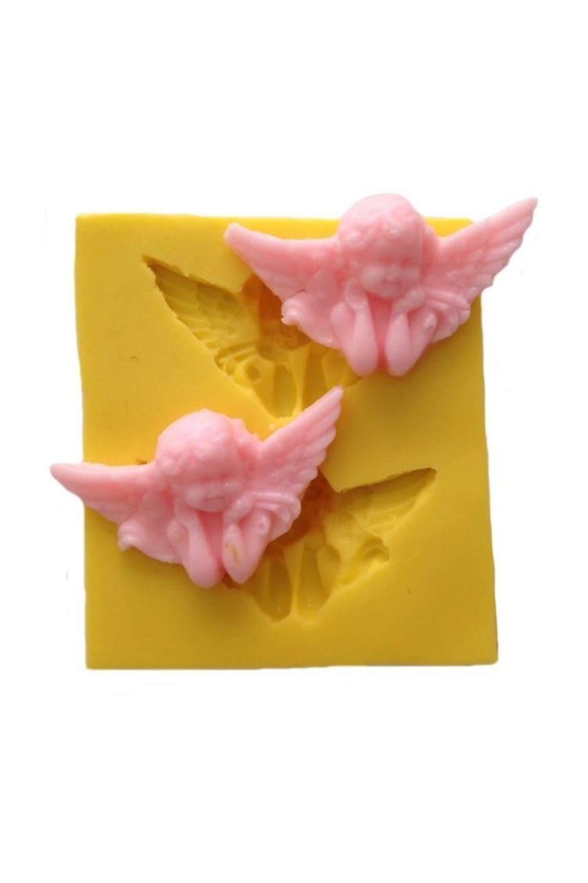 Partivitrini 2 Ali Gülen Melek Şeklinde Silikon Pasta ve Seker Hamuru Kalibi 4x2,5x1 cm