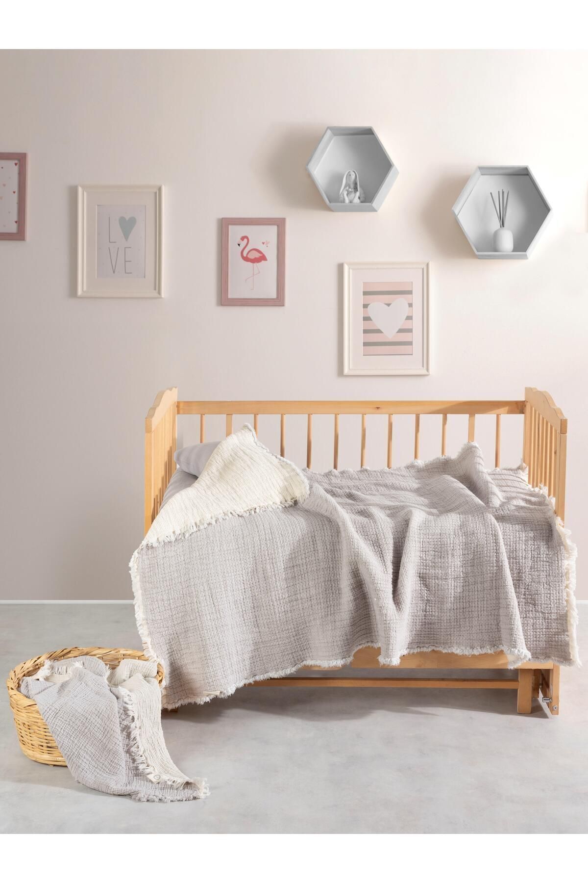 7-ply Muslin Grey Baby Duvet 100 X 150cm