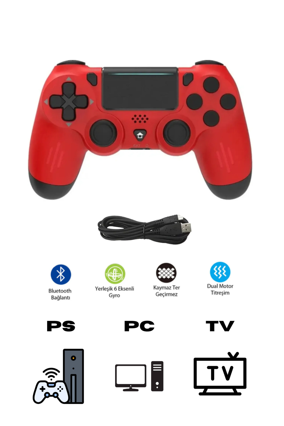 Sarftech Kablosuz Titreşimli Oyun Kolu Joystick PS4 Kolu PS PC TV