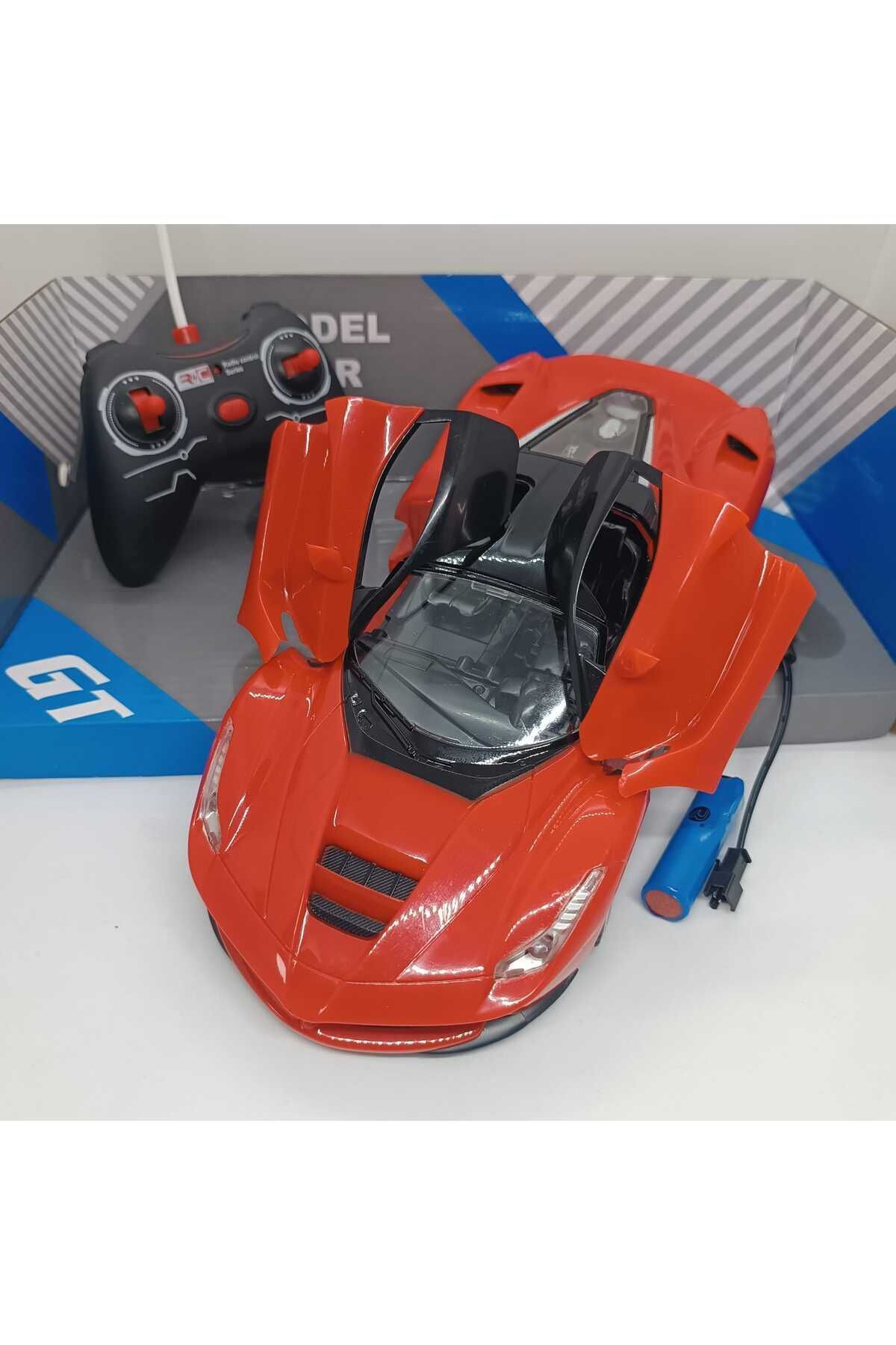 Uzaktan Kumandalı Şarjlı Araba Kapıları Açılan Full Fonksiyon Ferrari 27 Cm Yüksek Kalite