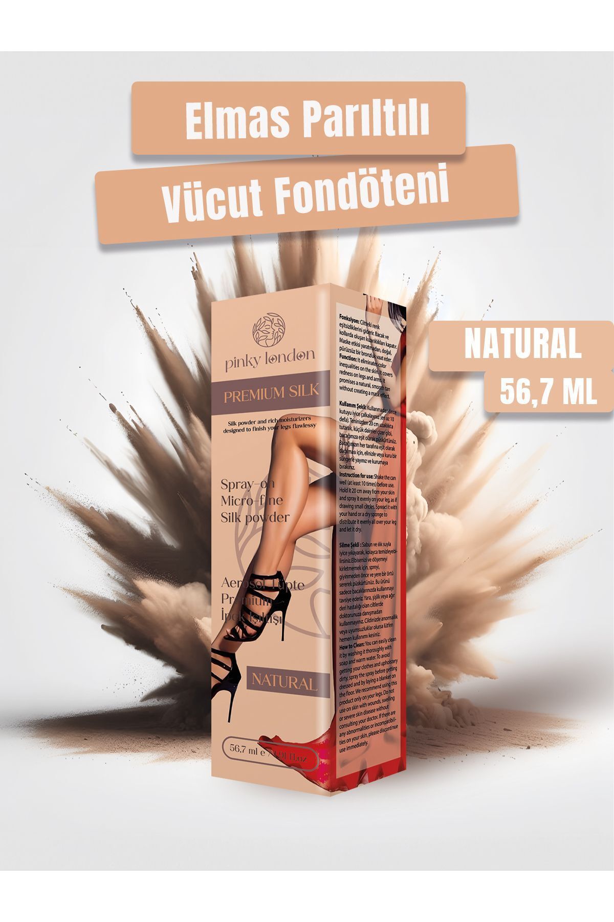 فونداسیون اسپری پا Pinky London رنگ Natural 56.7 میل - پوشش طبیعی و ضدآب Pinky London