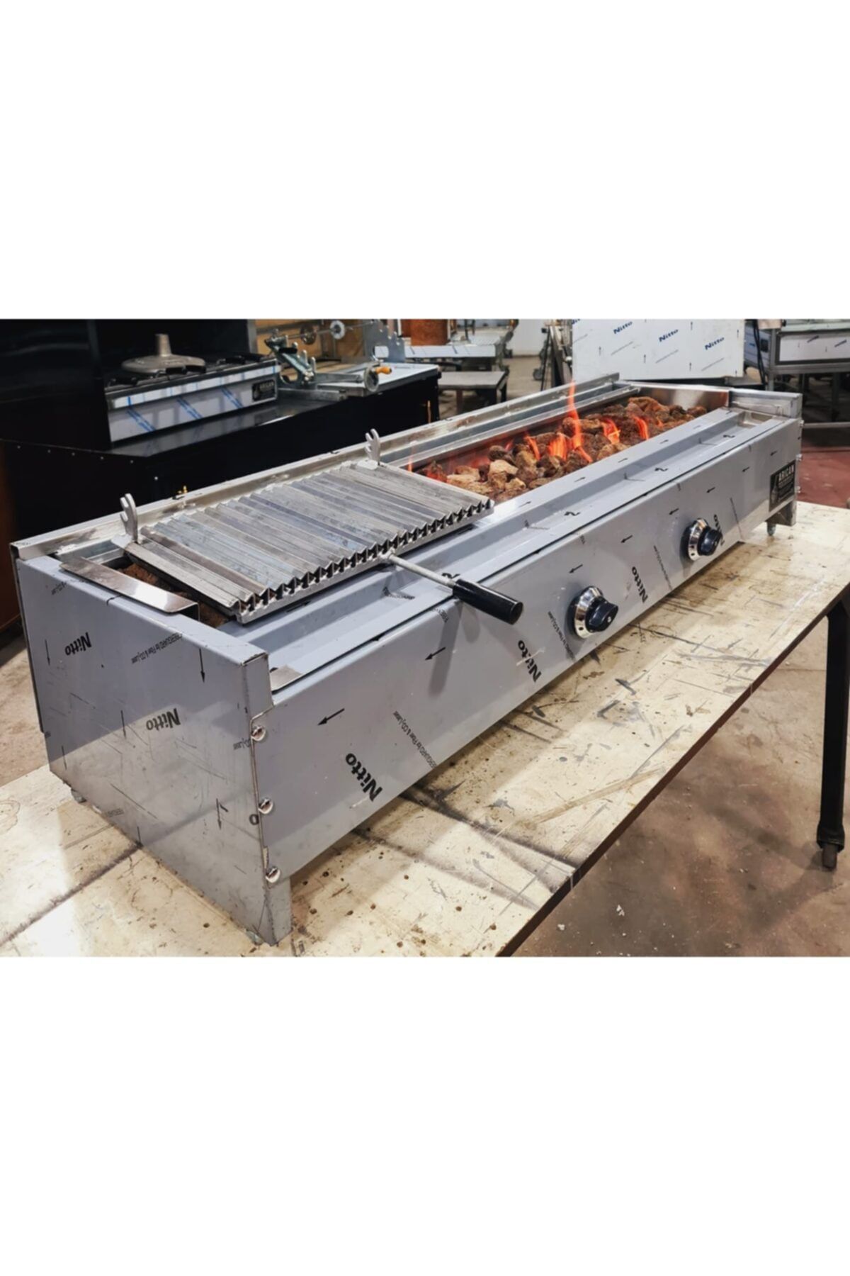Gazlı Lav Taşlı Izgara Şiş Kebap Ocağı 150 Cm 3