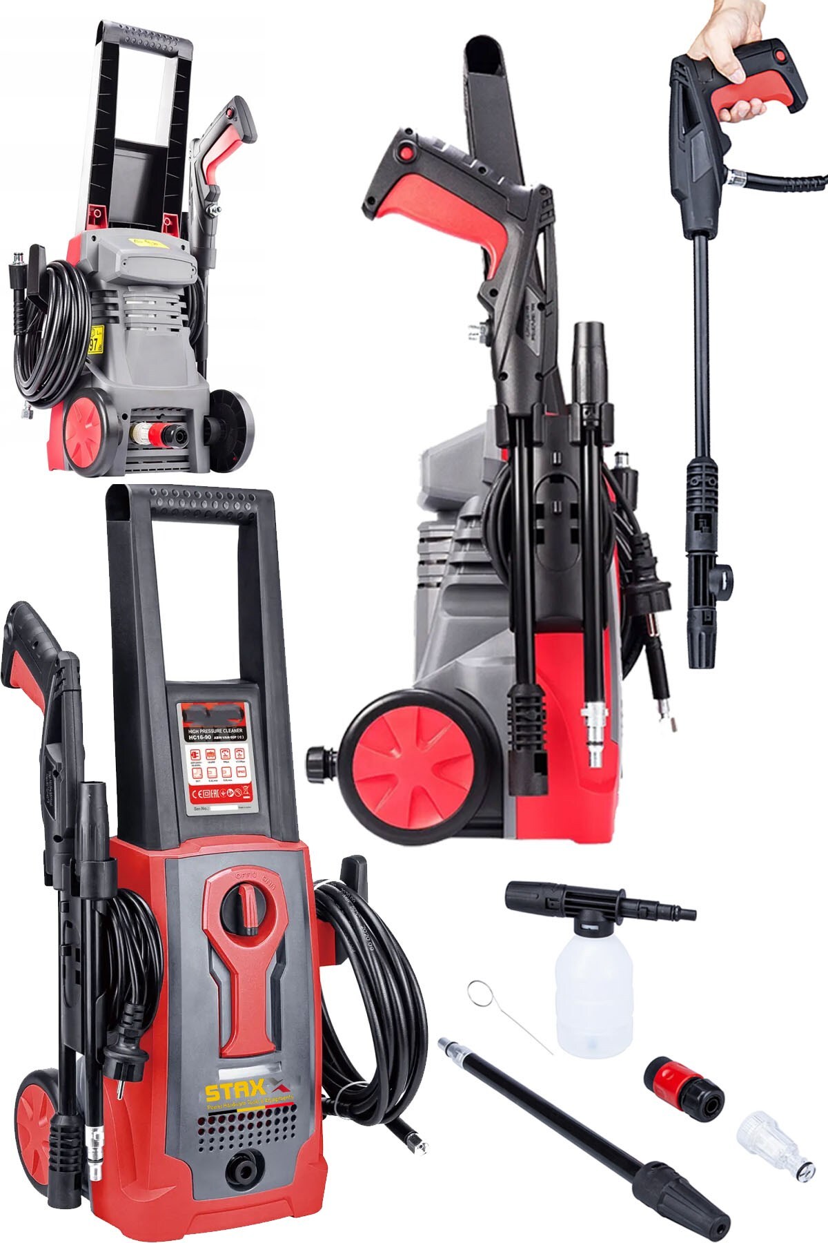 STAXX POWER Güçlü ve Torklu BL Kömürsüz Bakır Motor 150 bar Max Yüksek Basınçlı Bahçe ve Oto Yıkama Makinesi
