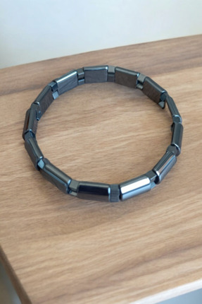 MGA DOĞAL TAŞ Hematit Taşı  Bileklik Erkek Bileklik Koyu Gri Hmeatit Taşı Bil...