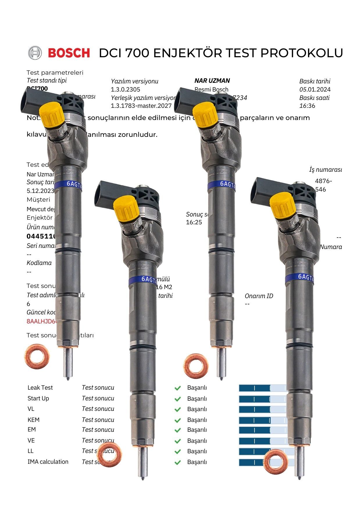 NAR UZMAN 0445110369 TDI AUDI, SEAT, SKODA, VW DİZEL ENJEKTÖR