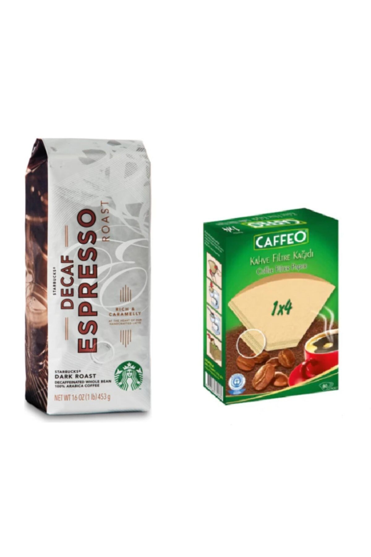 Starbucks Caffe Decaf Espresso Roast Filtre Kahve 250gr + Kahve
