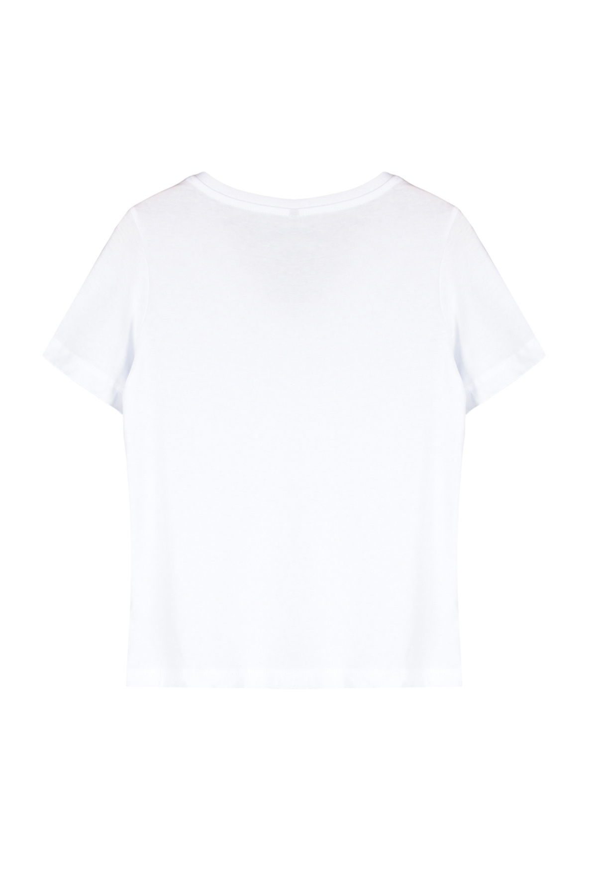 Trendyol Collection-Weißes, besticktes Strick-T-Shirt mit V-Ausschnitt, 100 % Baumwolle, Regular/Regular Fit TWOSS24TS00266 8