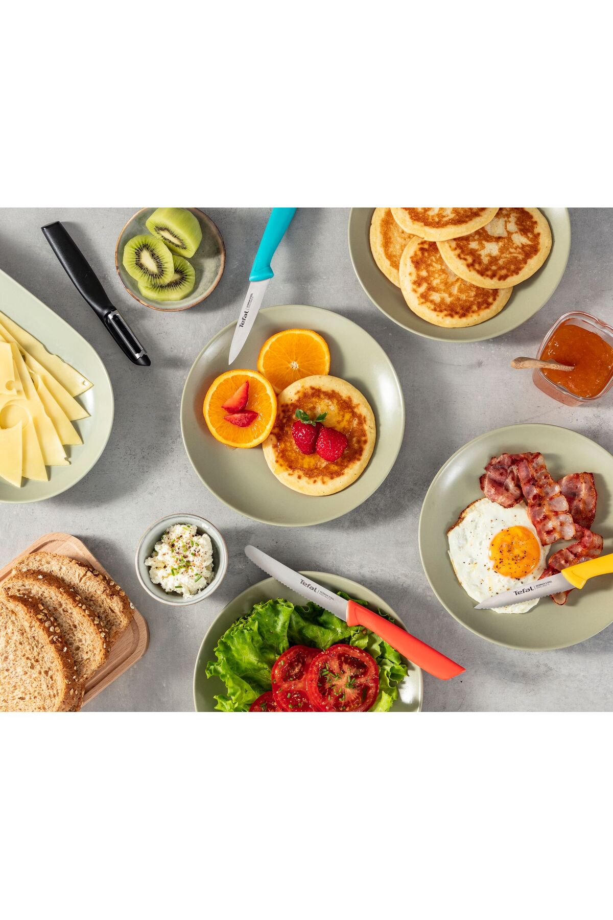 TEFAL Colorful Colorfood 3-Piece Peeling and Multi-Purpose Knife Set