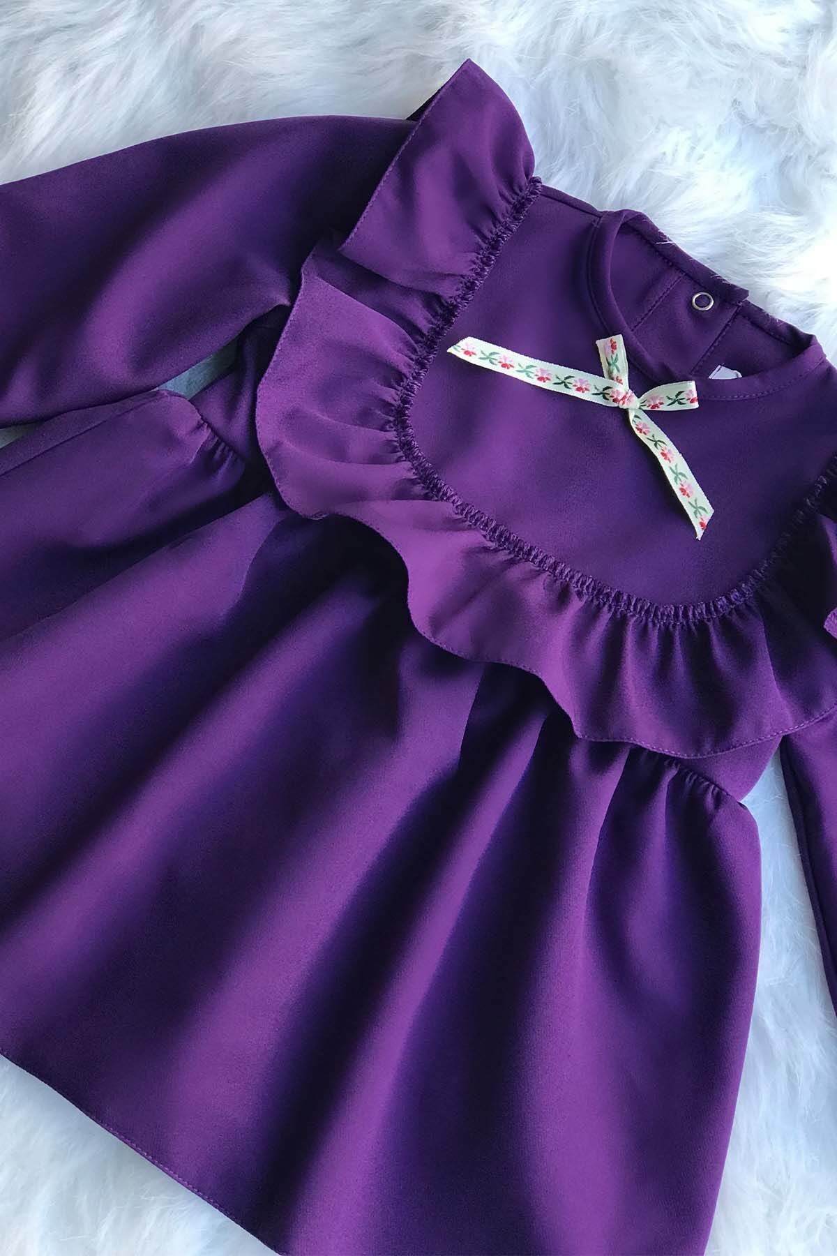 Purple color dress for baby girl store