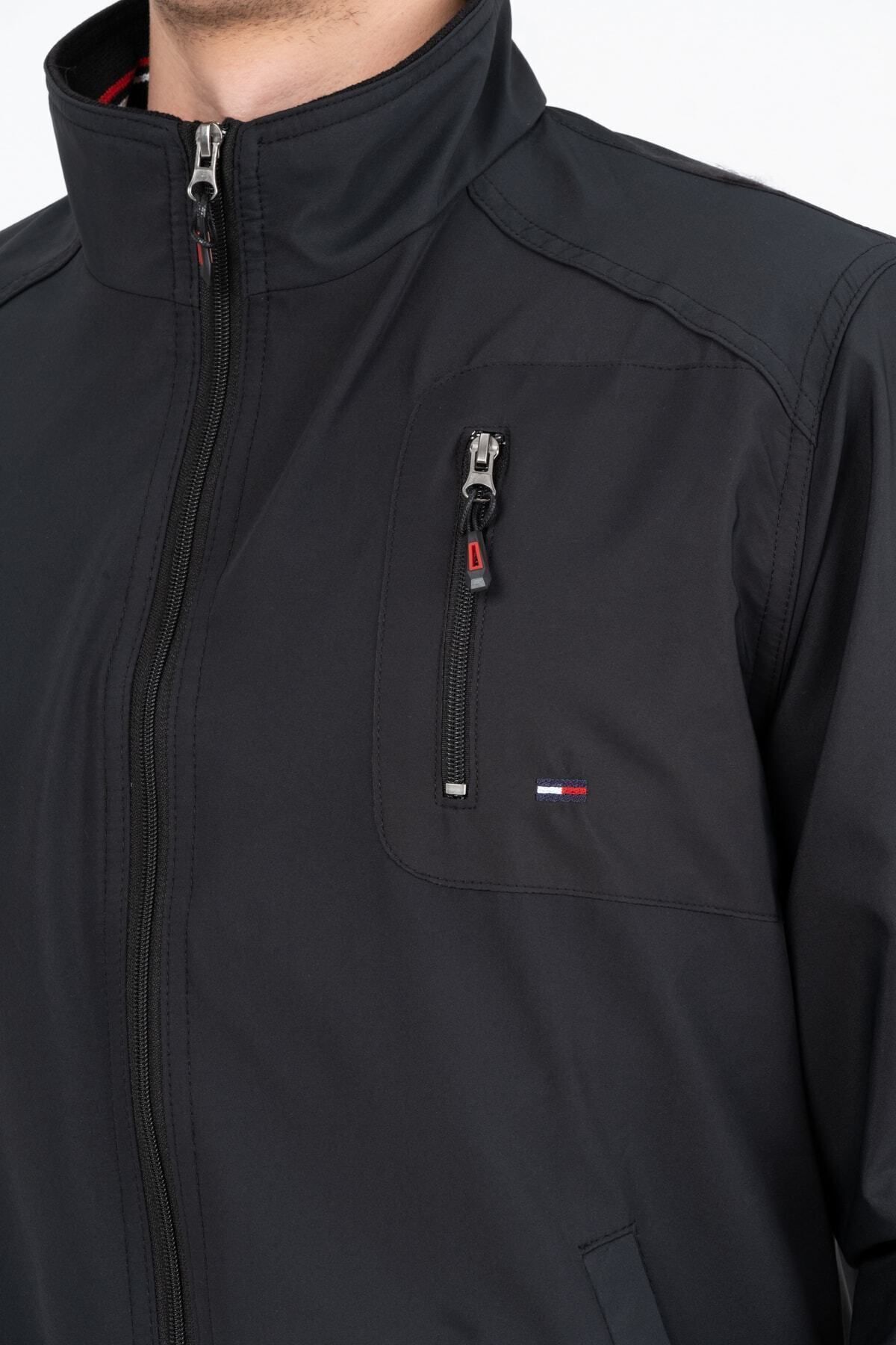 Marjinal City  Siyah Içi Gömlek Astarlı Su Ve Rüzgar Geçirmez Mevsimlik Erkek Mont - Görsel 6