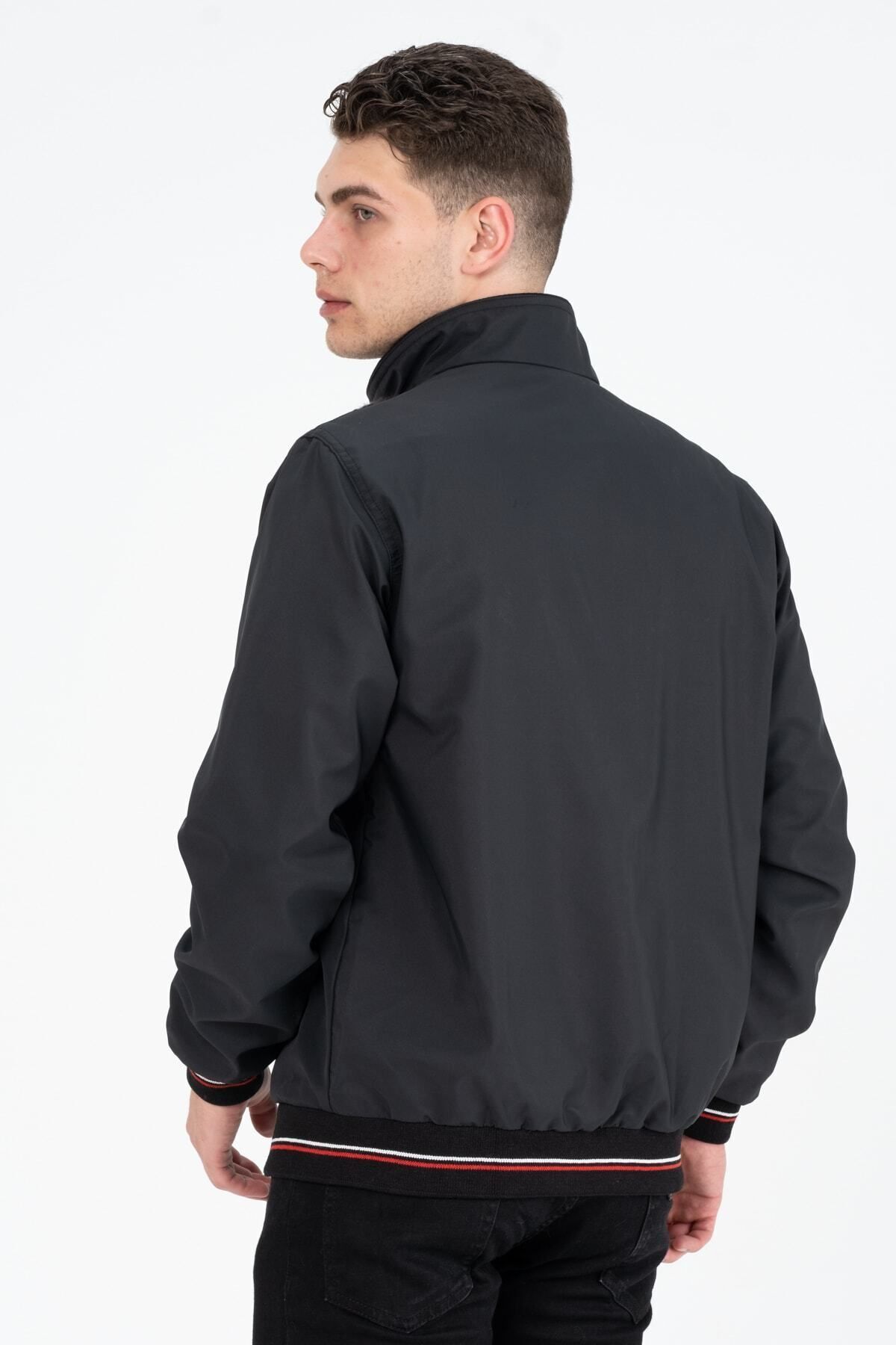 Marjinal City  Siyah Içi Gömlek Astarlı Su Ve Rüzgar Geçirmez Mevsimlik Erkek Mont - Görsel 5