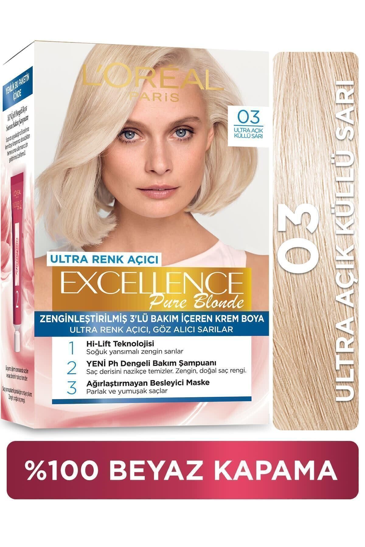 پکیج رنگ مو لورآل شماره ۰۳ روشن Loreal