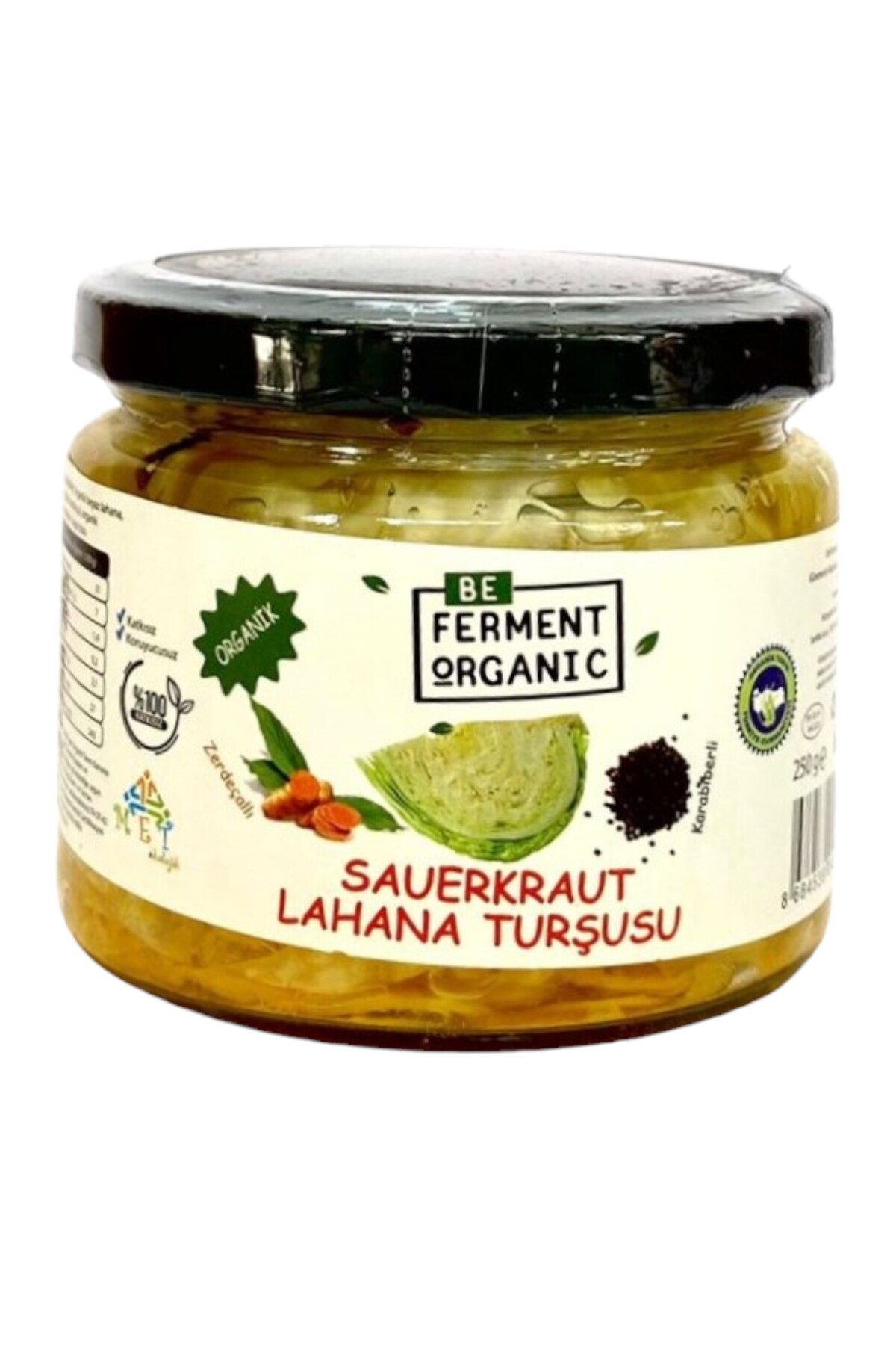 Beferment Organic Organik Zerdeçallı Saurkraut Lahana Turşusu 250 G