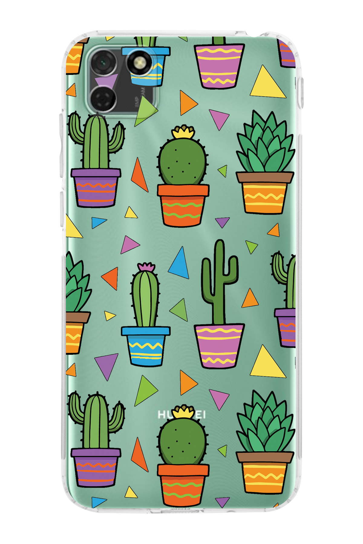 Huawei Y5P ile Uyumlu Water Color 4  Kamera Korumalı Şeffaf  Kılıf