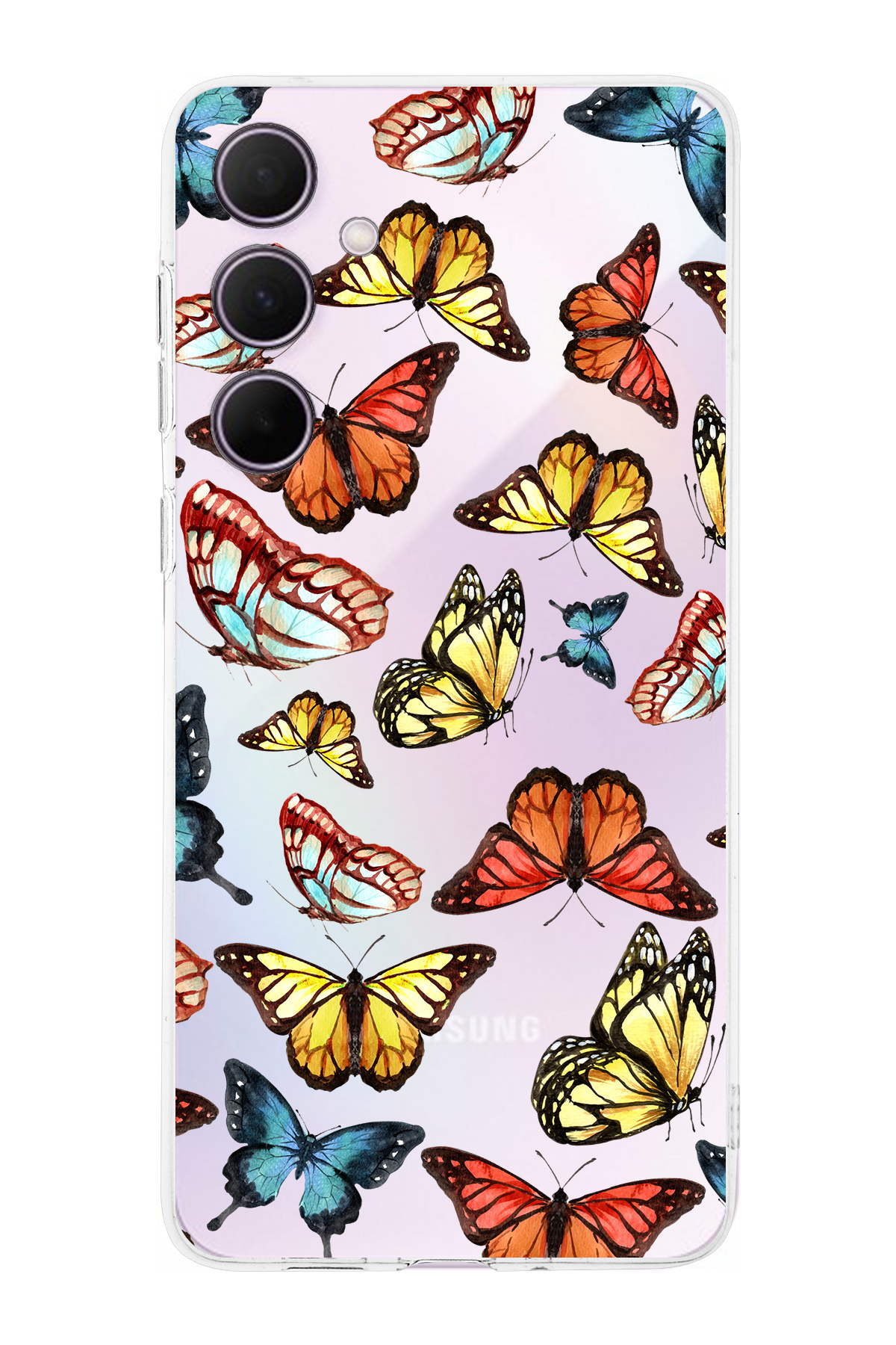 Samsung Galaxy A35 ile Uyumlu Water Color 2  Kamera Korumalı Şeffaf  Kılıf