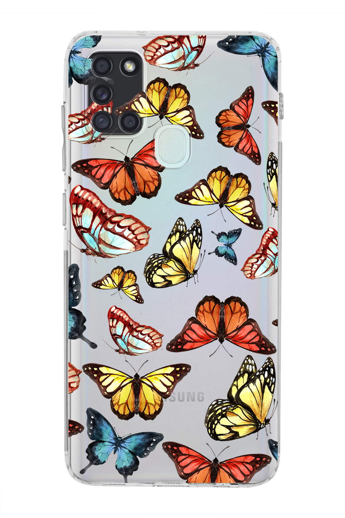 Samsung Galaxy A21S ile Uyumlu Water Color 2  Kamera Korumalı Şeffaf  Kılıf