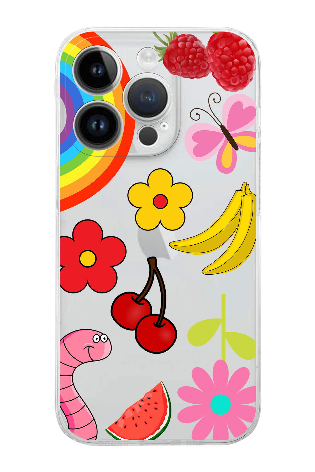 iPhone 14 Pro Max ile Uyumlu Water Color 5  Kamera Korumalı Şeffaf  Kılıf