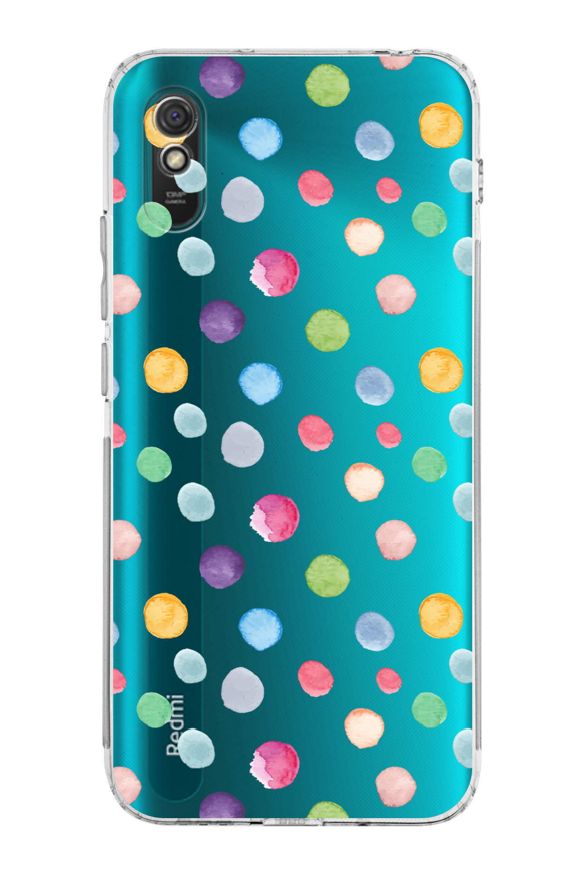 Xiaomi Redmi 9A ile Uyumlu Water Color 6  Kamera Korumalı Şeffaf  Kılıf