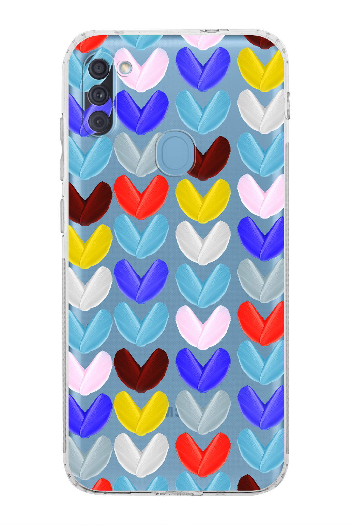 Samsung Galaxy A11 ile Uyumlu Water Color 1  Kamera Korumalı Şeffaf  Kılıf