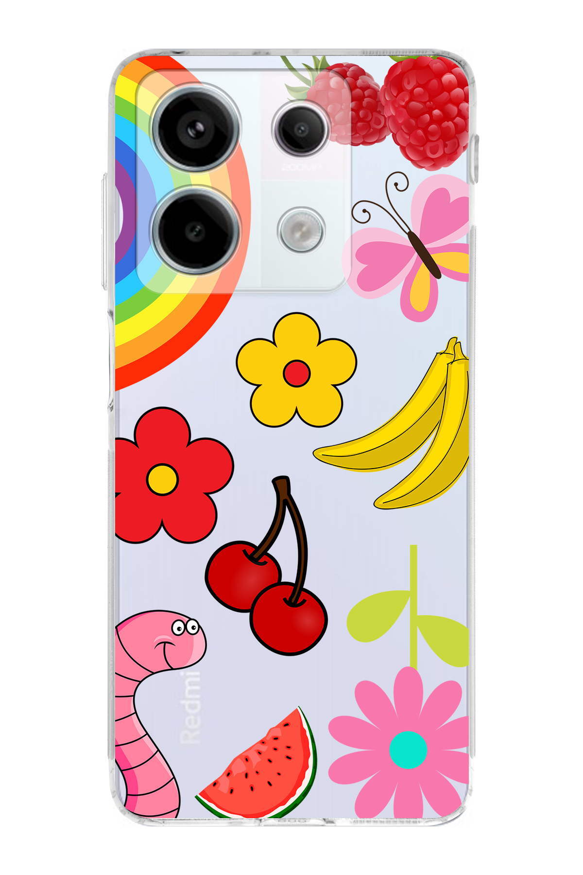 Xiaomi Redmi Note 13 Pro 5G ile Uyumlu Water Color 5  Kamera Korumalı Şeffaf  Kılıf