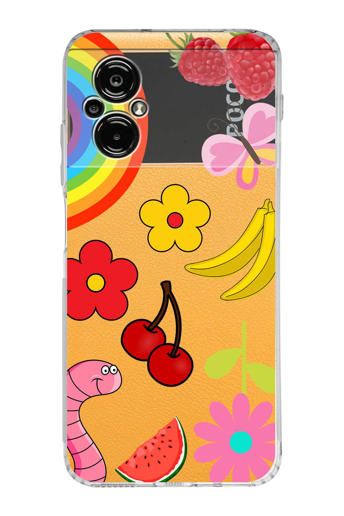 Poco M5 ile Uyumlu Water Color 5  Kamera Korumalı Şeffaf  Kılıf