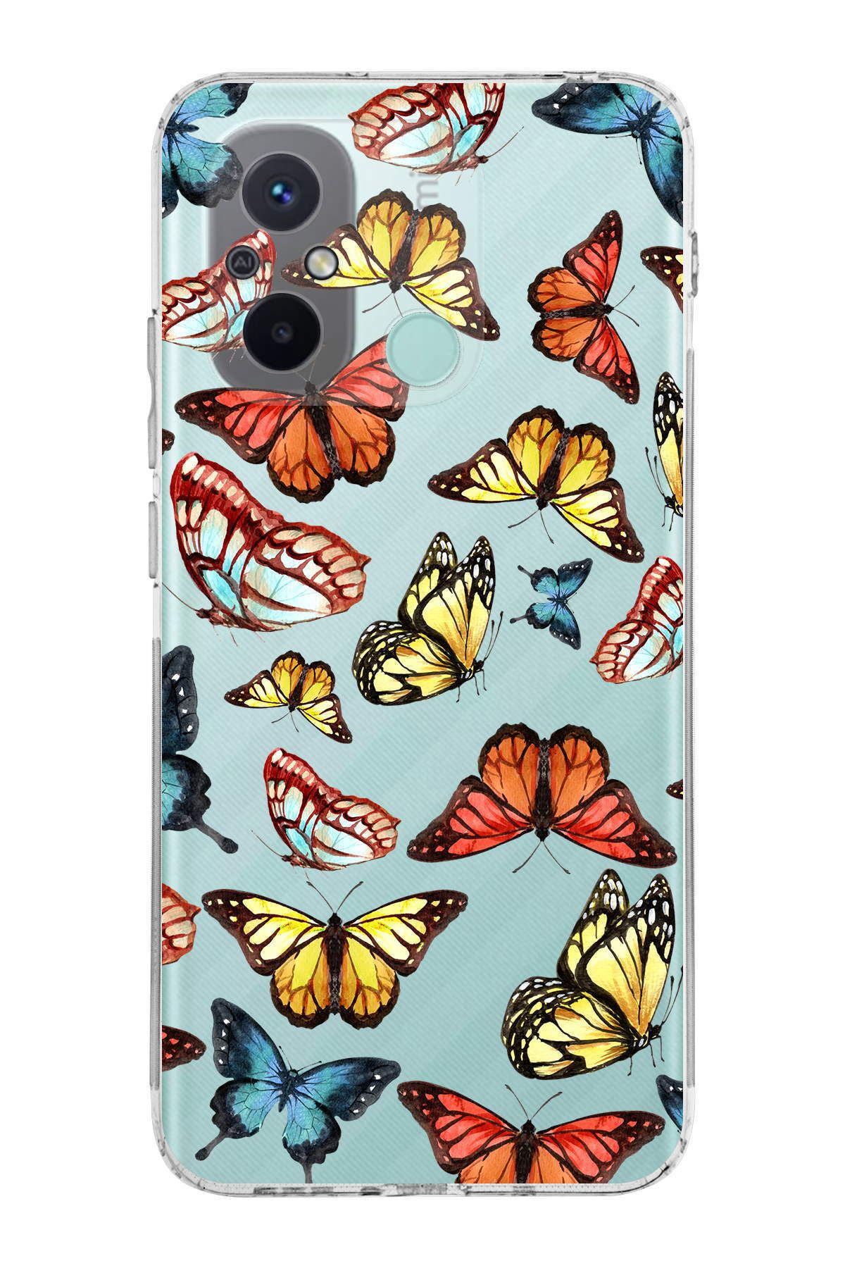 Xiaomi Redmi 12C ile Uyumlu Water Color 2  Kamera Korumalı Şeffaf  Kılıf