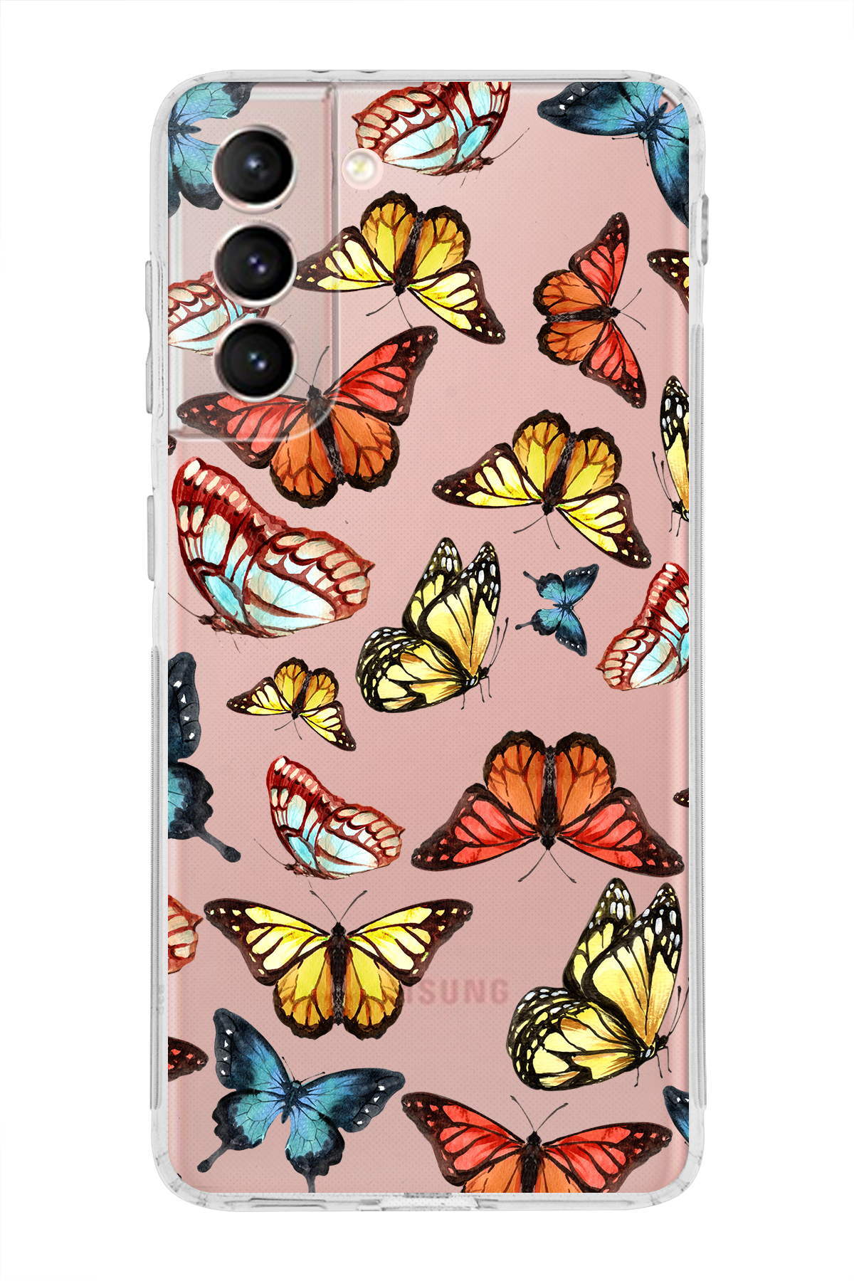 Samsung Galaxy S21 ile Uyumlu Water Color 2  Kamera Korumalı Şeffaf  Kılıf