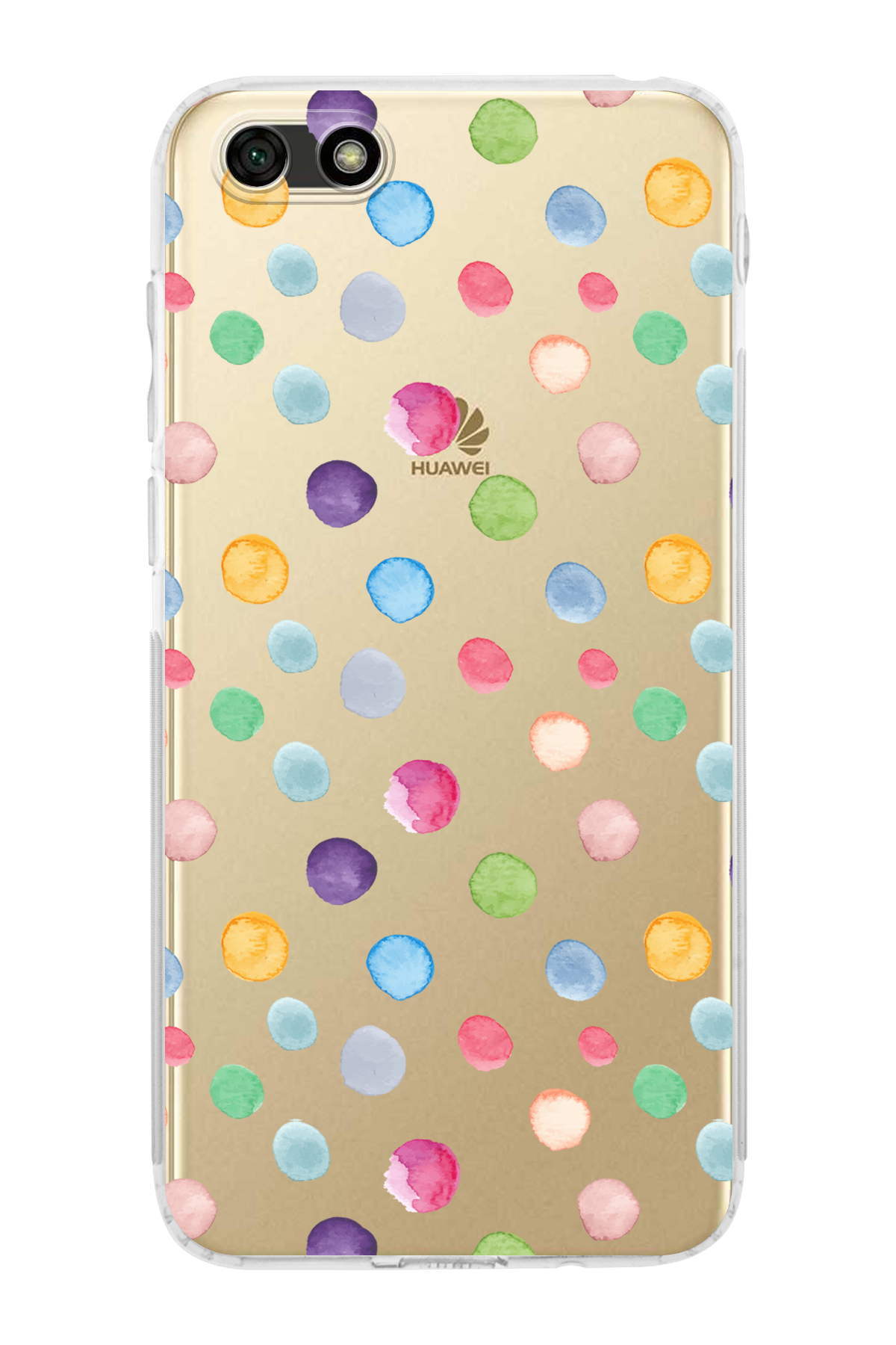 Huawei Y5 2018 ile Uyumlu Water Color 6  Kamera Korumalı Şeffaf  Kılıf